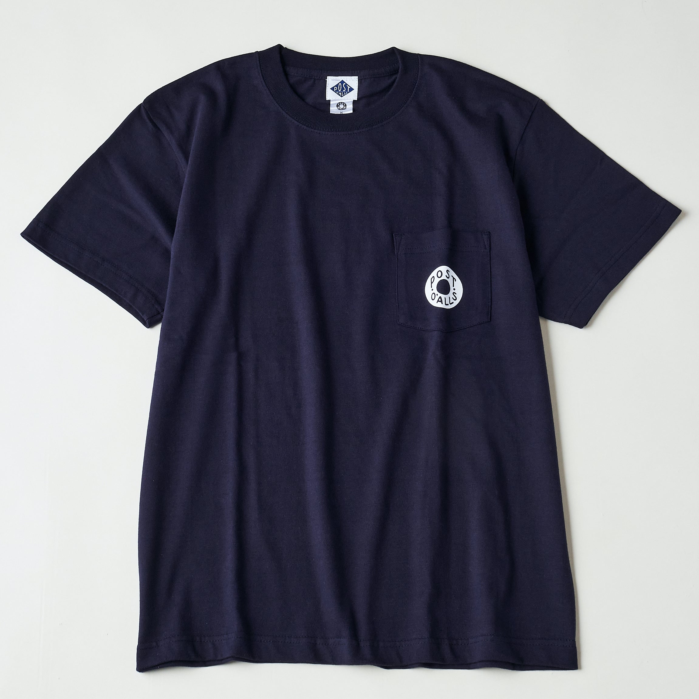 #3005 ESS pocket tee : cotton jersey navy white print (Shop Special)