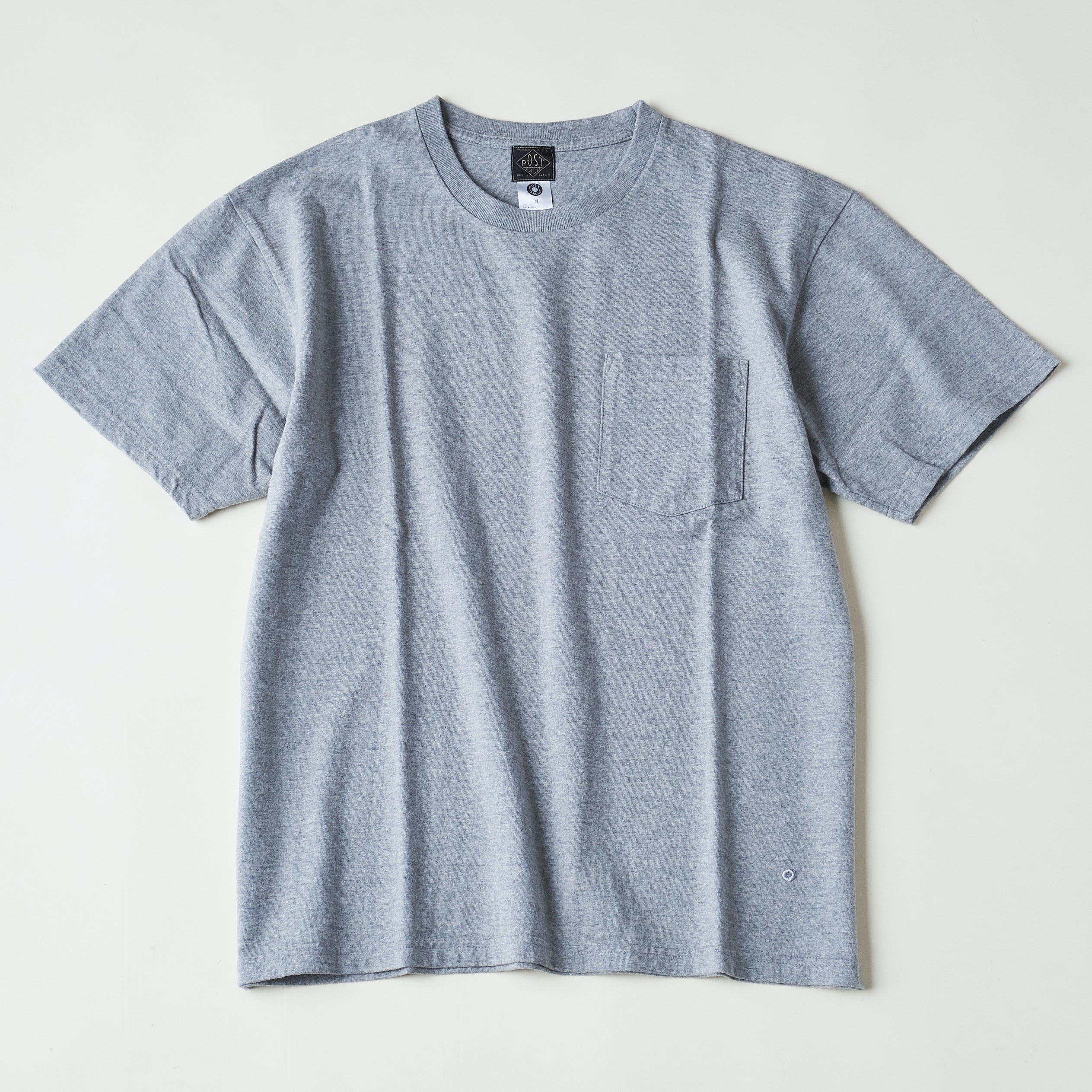 #3614 Crew Pocket T HJH : heavy wt. jersey grey heather
