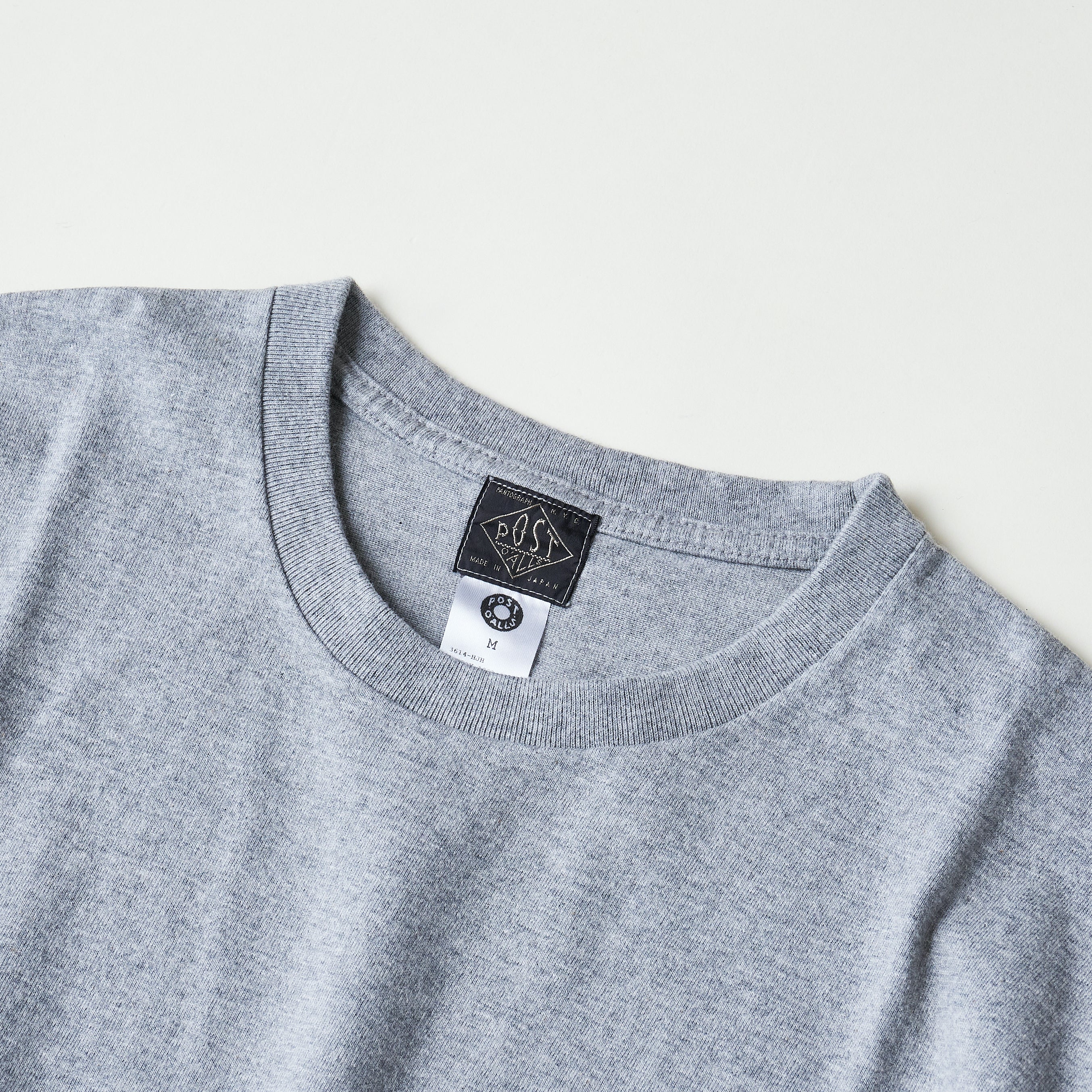 #3614 Crew Pocket T HJH : heavy wt. jersey grey heather