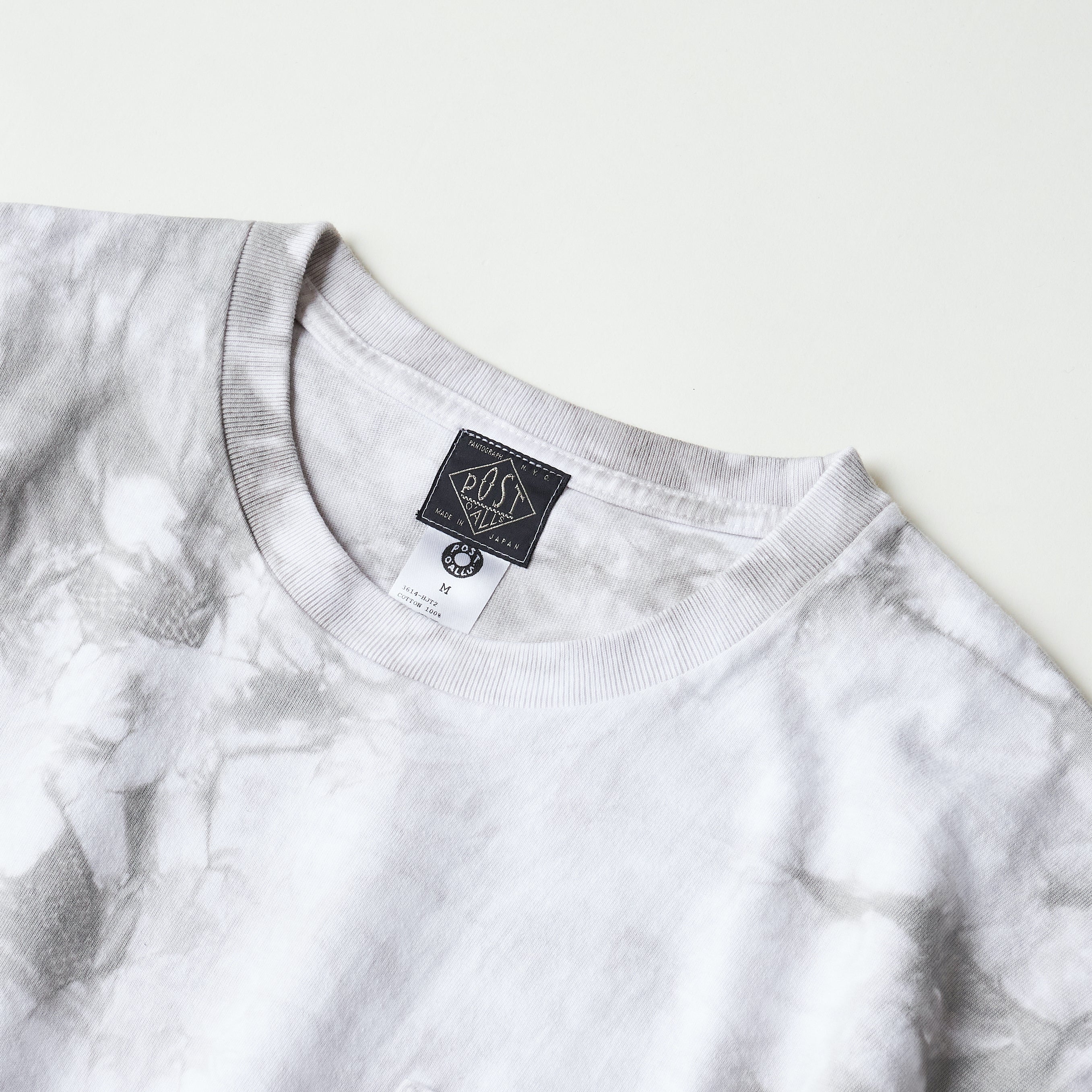 #3614 Crew Pocket T HJT2 : heavy wt. jersey white x grey tie dye