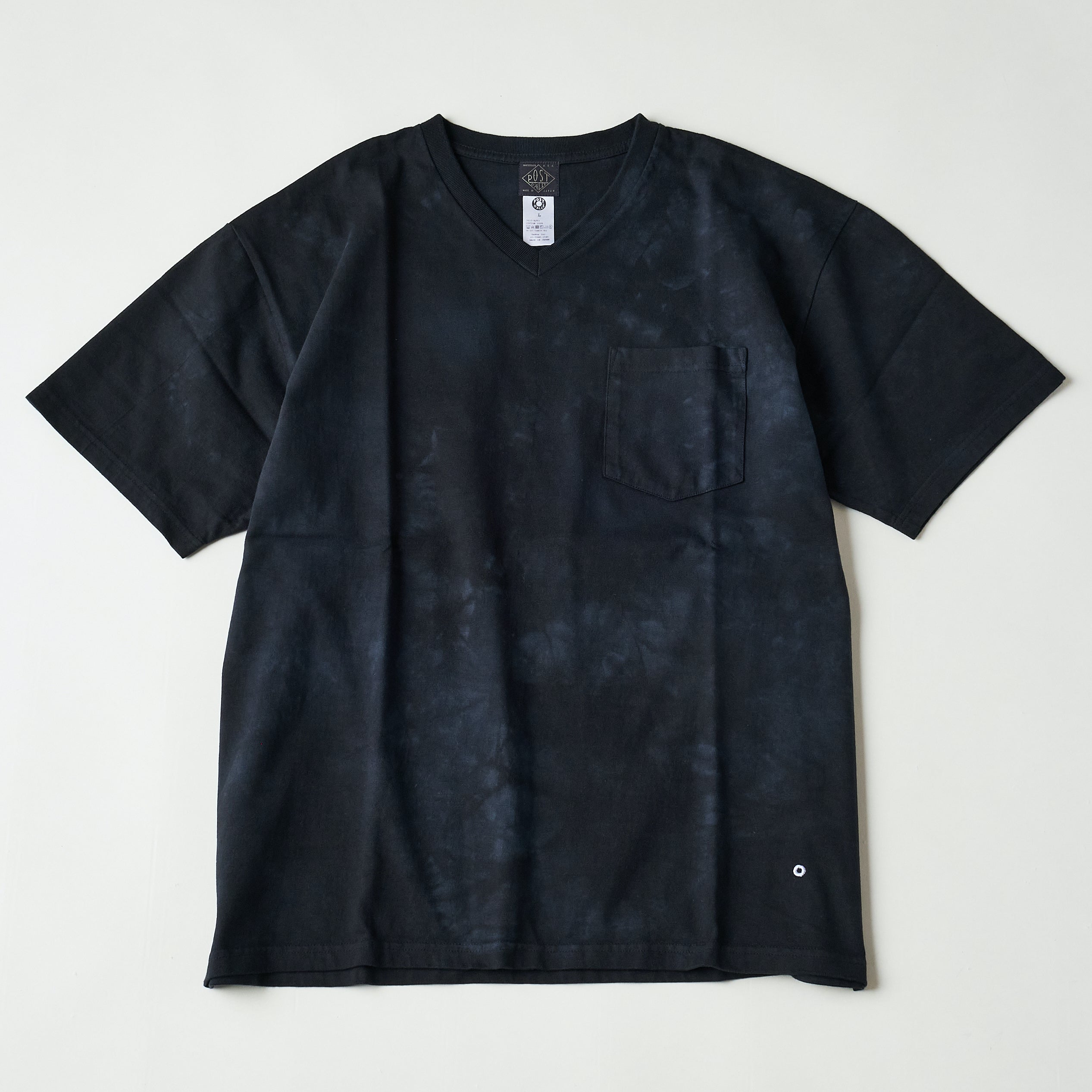 #3615 V Pocket Tee HJT1 : heavyweight jersey dk navy x grey tie dye