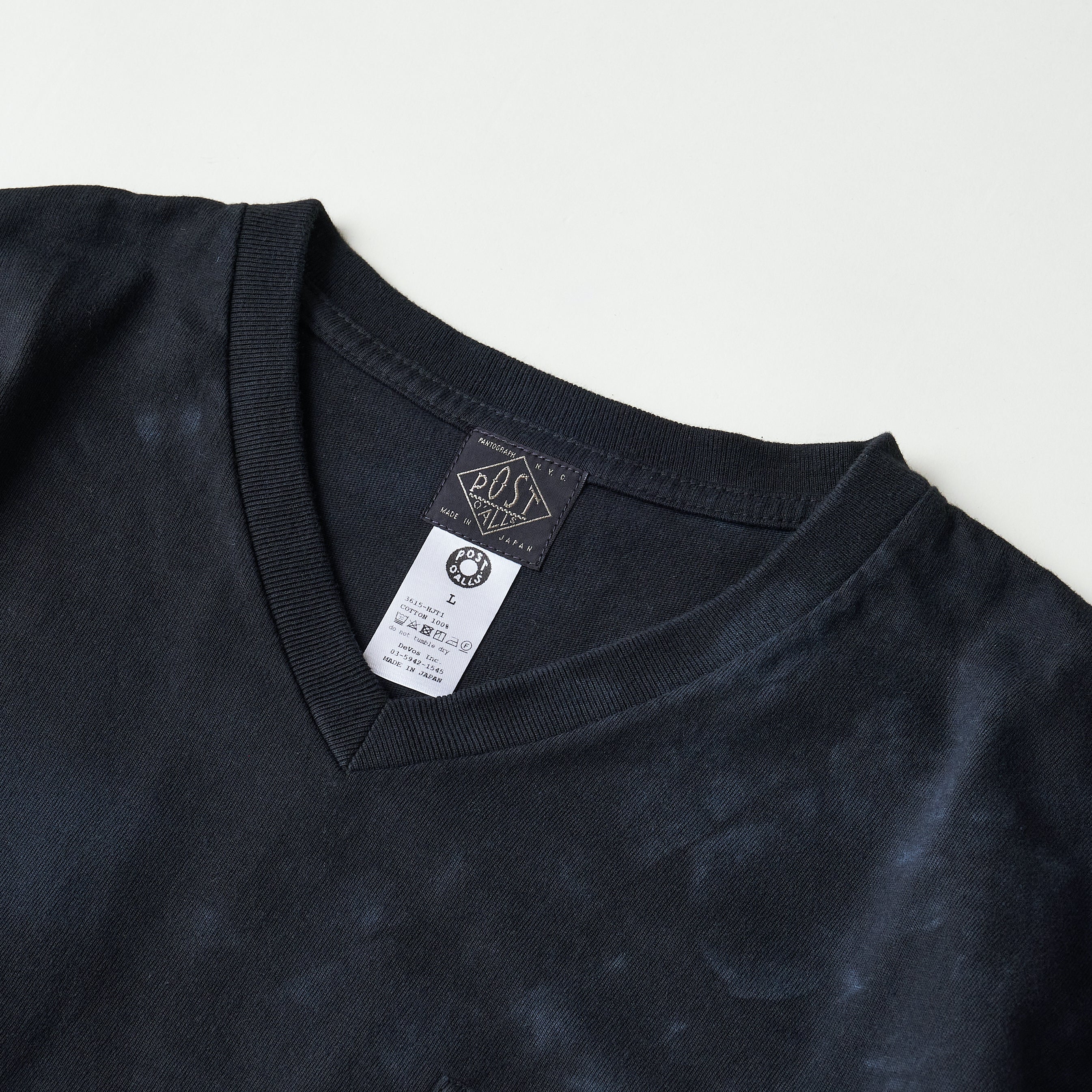 #3615 V Pocket Tee HJT1 : heavyweight jersey dk navy x grey tie dye