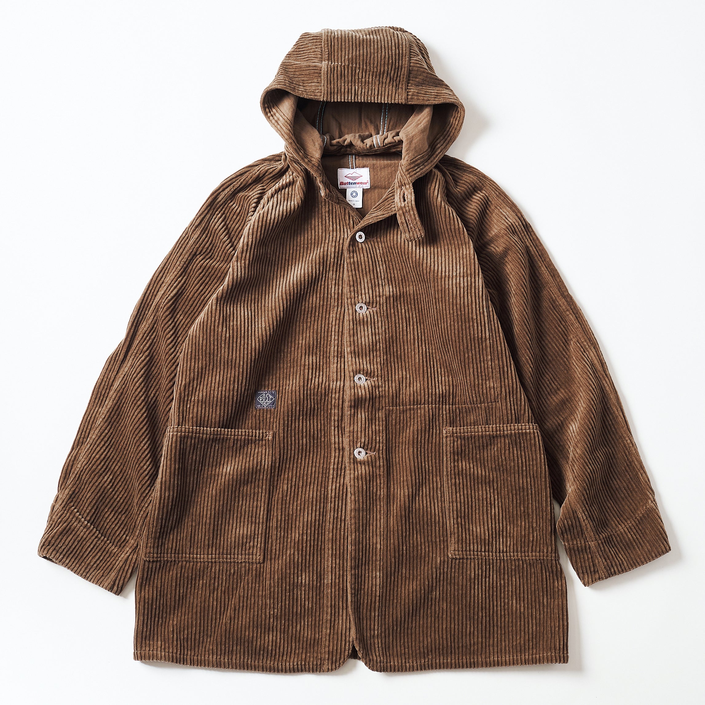 Post Overalls x Battenwear SB40 W/Hood : 5 Wale corduroy Brown 