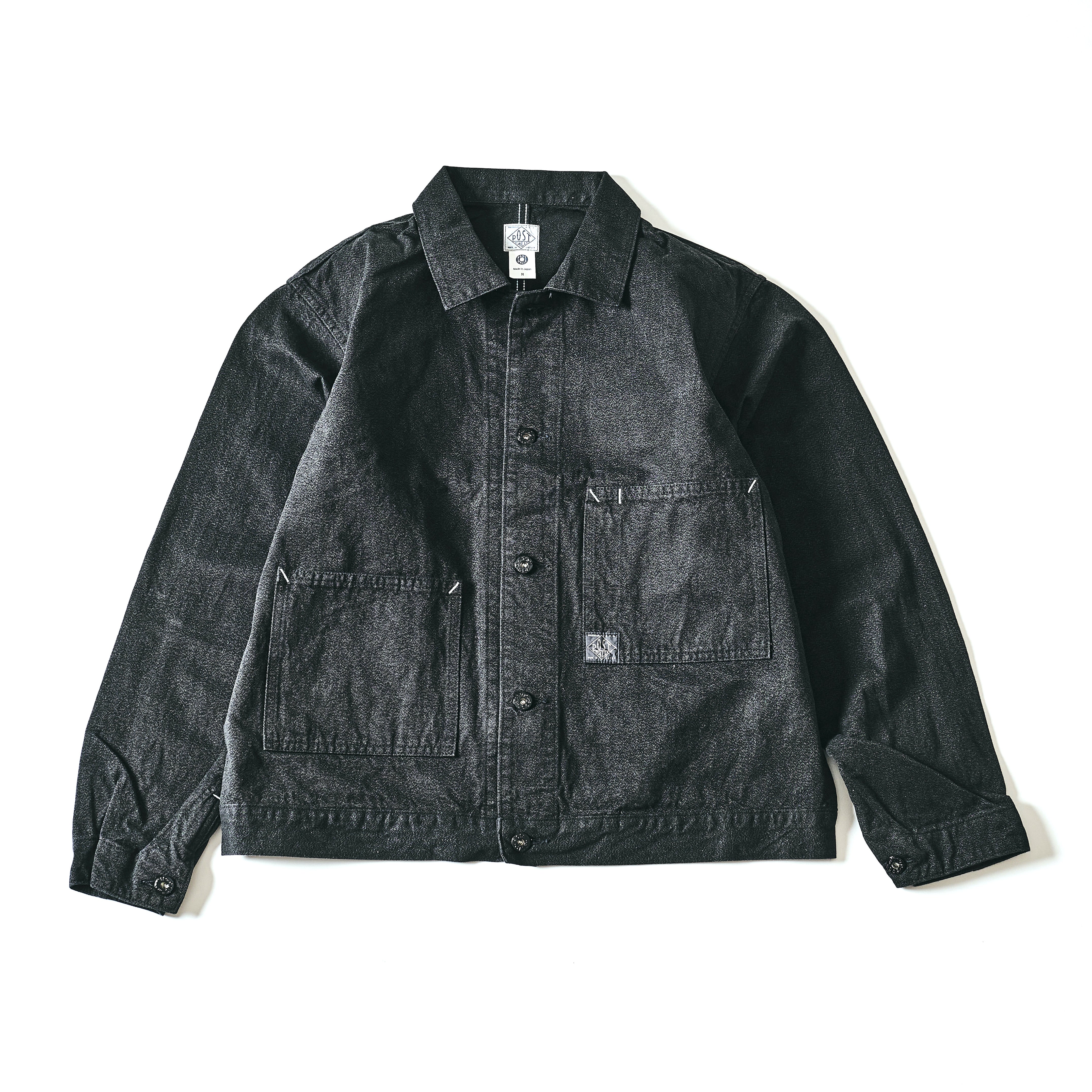#1110-CC MECHANIC BLOUSE : cotton covert charcoal