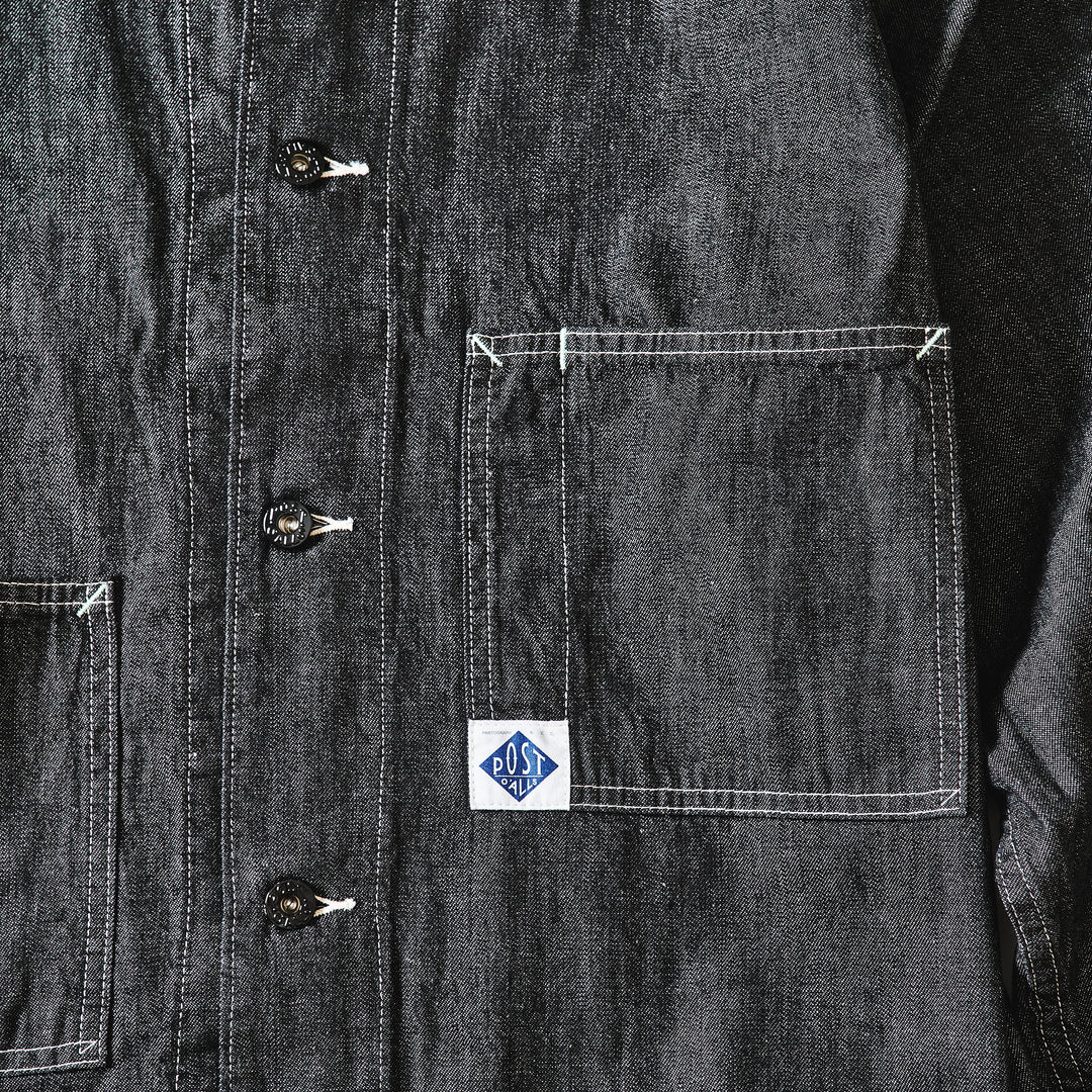 1110-8DB MECHANIC BLOUSE : 8 oz. denim black – POST OʼALLS