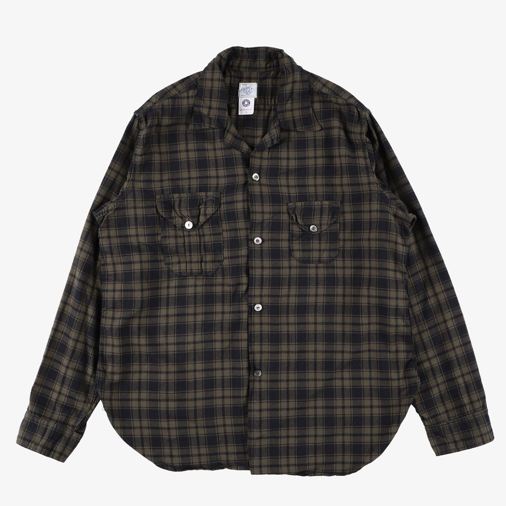 2214-FP2 EZ Cruz shirt: plaid flannel navy/olive