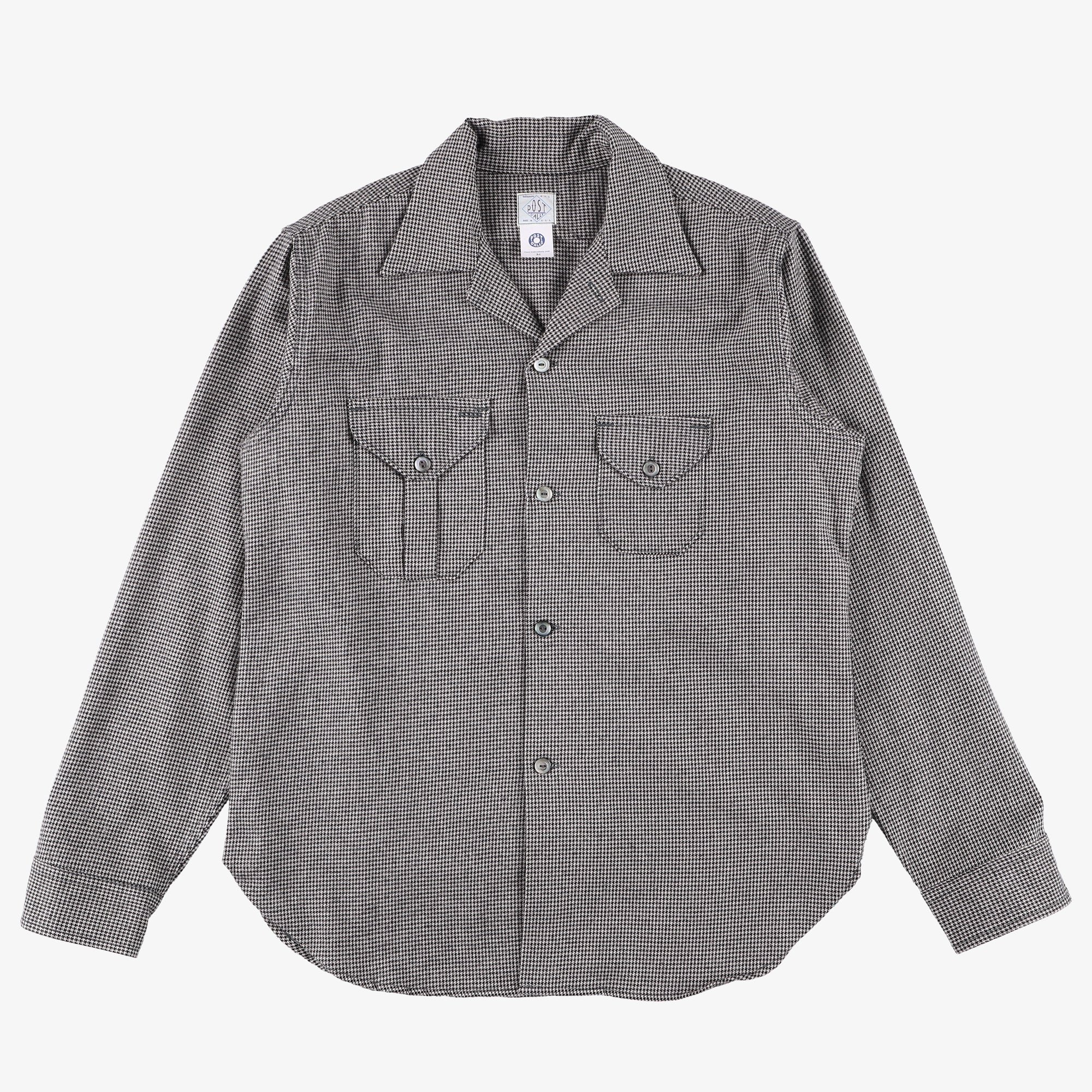 #2214-HTF E-Z Cruz shirt : houndstooth flannel black / lt grey
