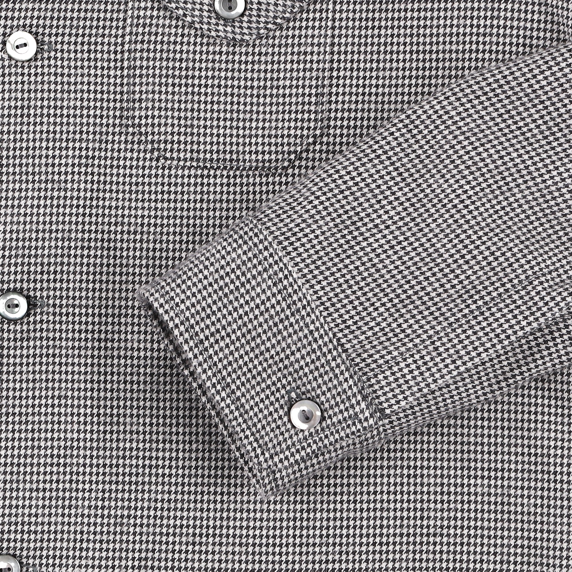 #2214-HTF E-Z Cruz shirt : houndstooth flannel black / lt grey