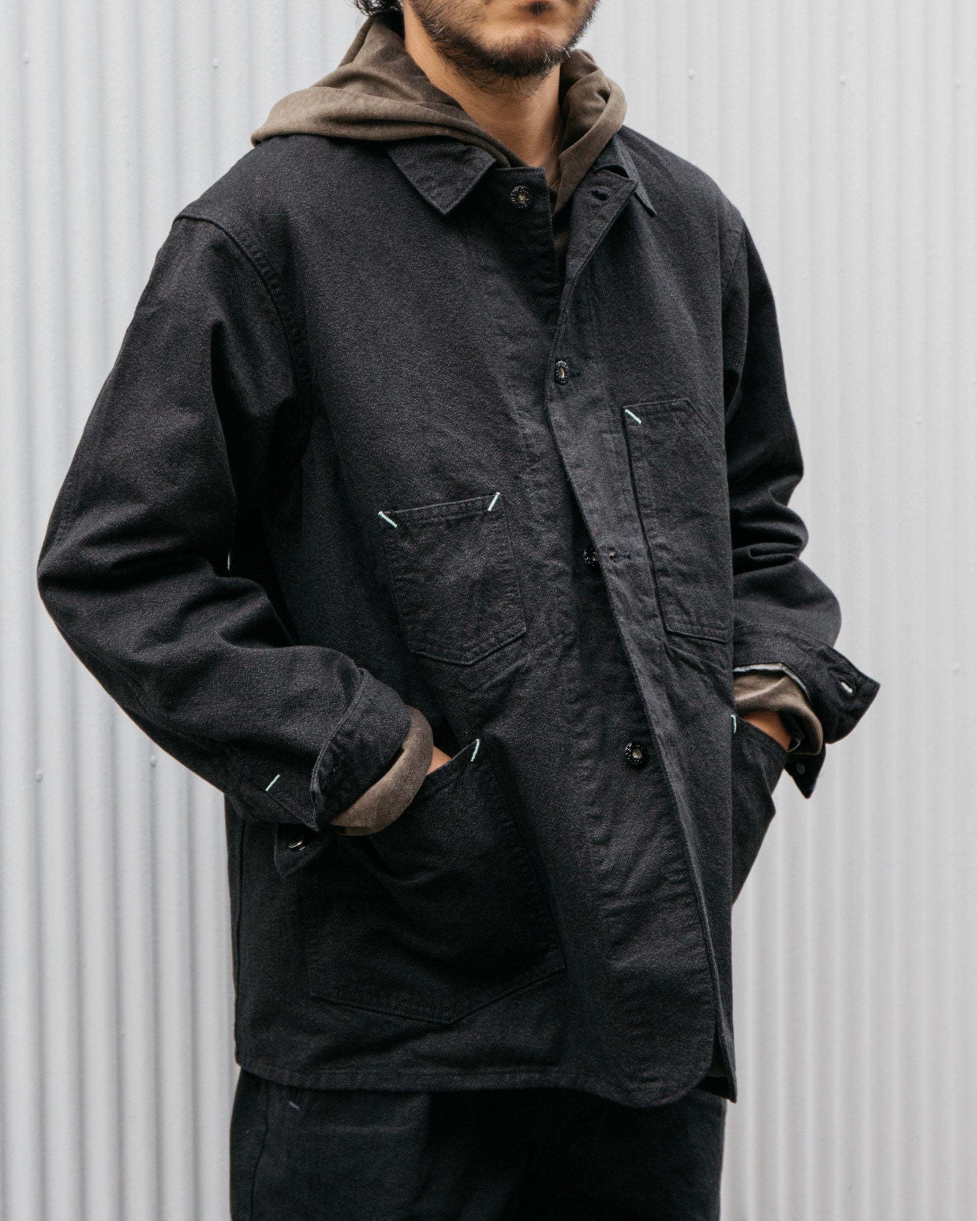#3111-CC De Luxe Railroader 2 : cotton covert w/taffeta lining charcoal