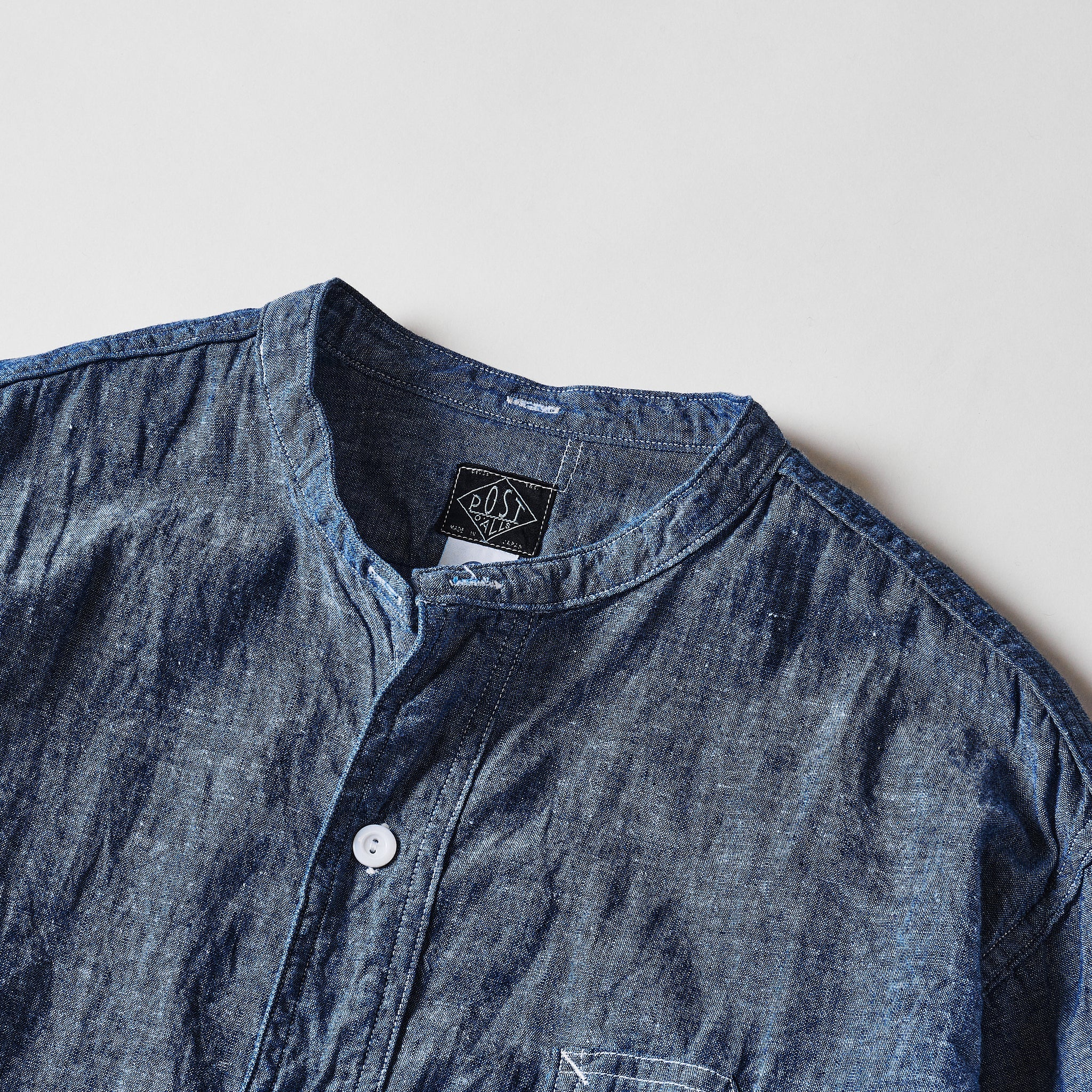 #1203-CC Band collar shirt : classic chambray (23FW)