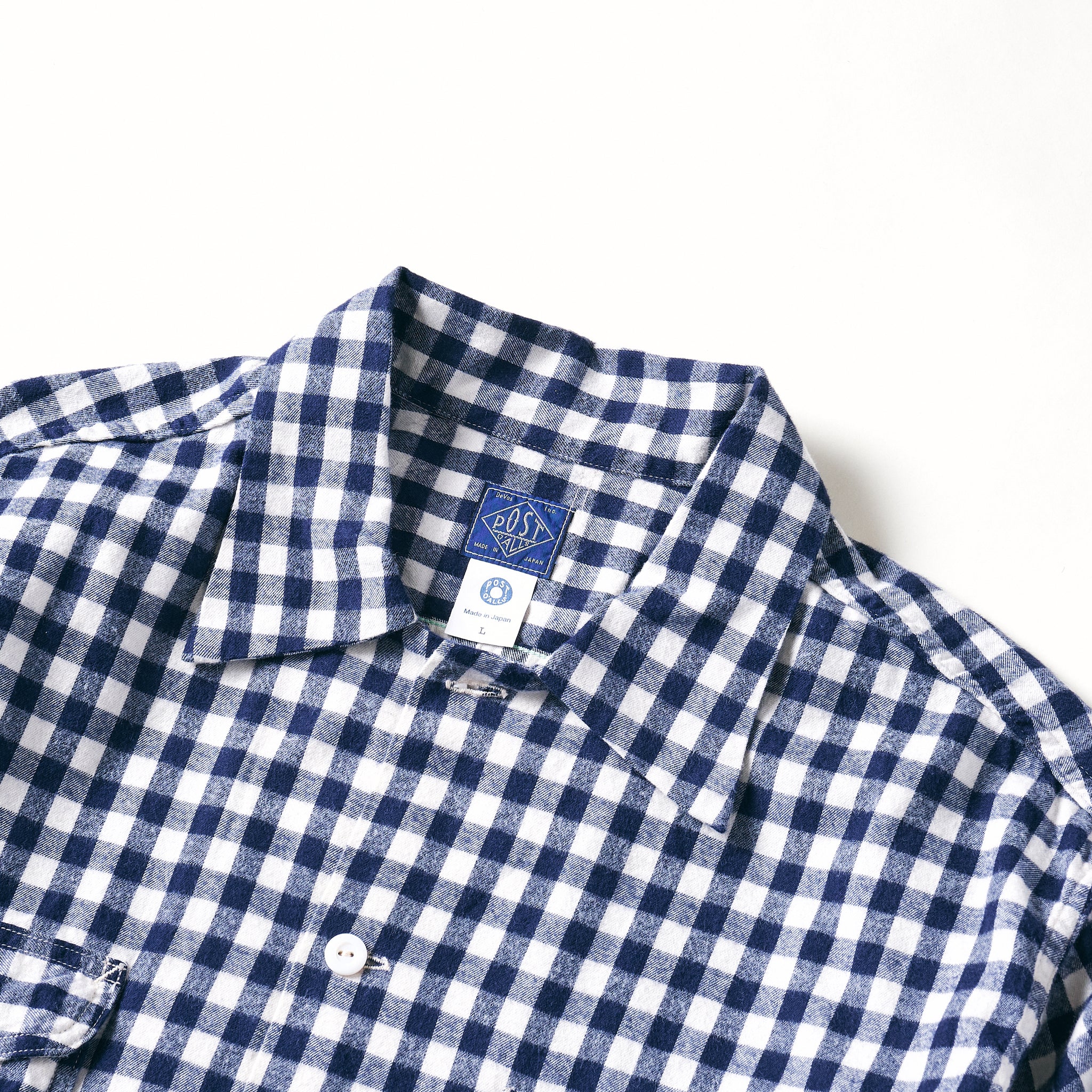 #1208-FBN New Shirt : flannel block check navy