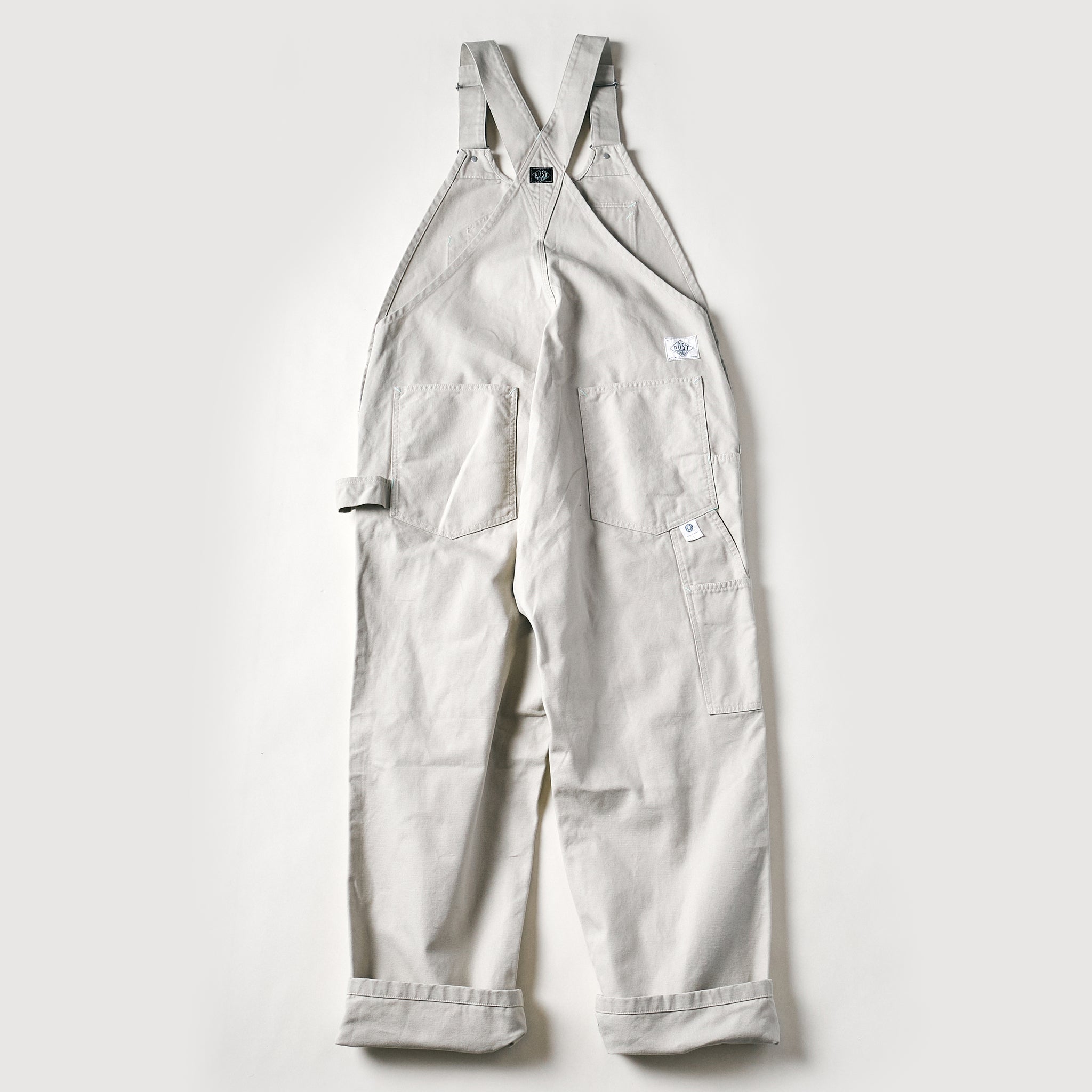 #1402-COS No.2 Overalls : cotton canvas stone