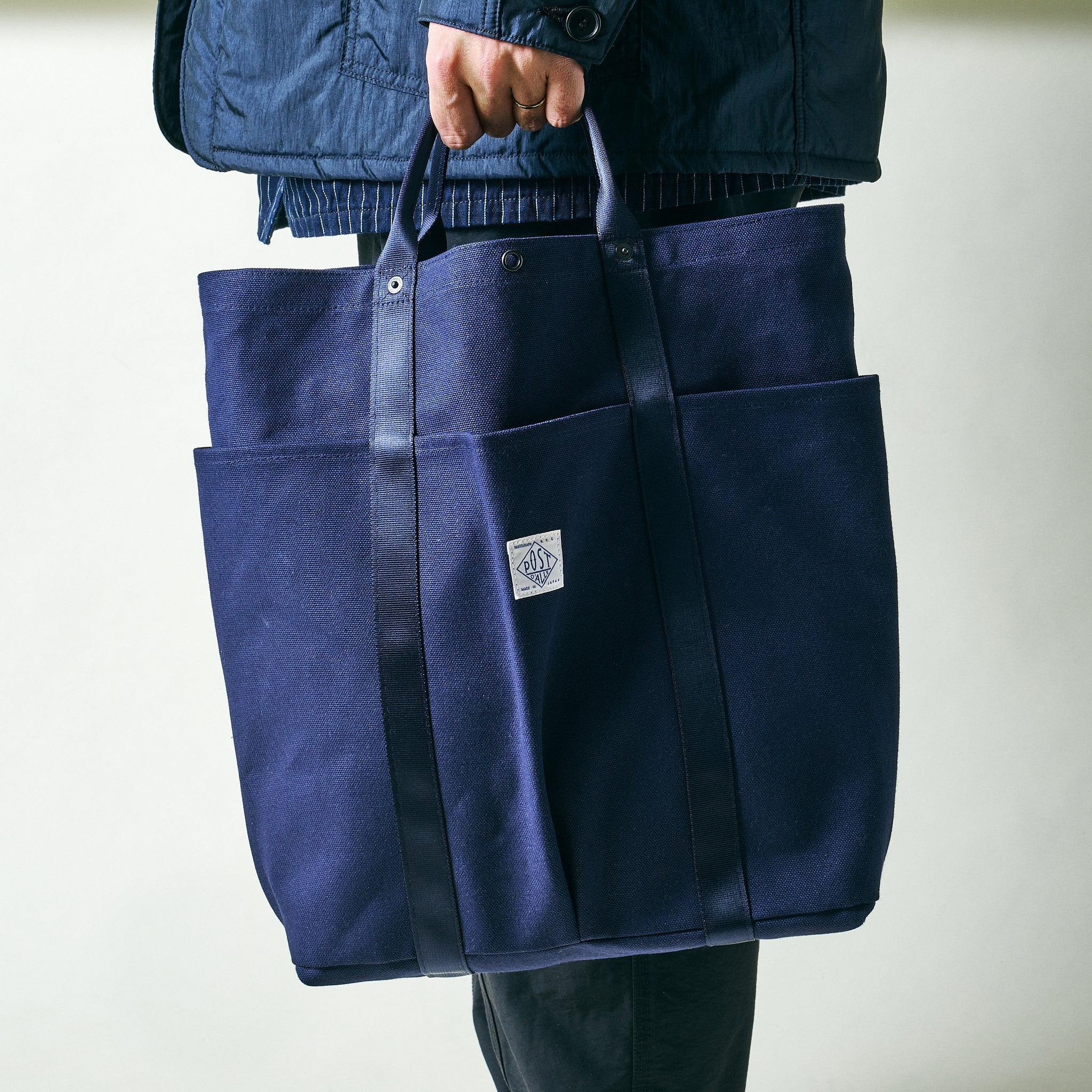 #4202-CN POS-Tote 2 : cotton canvas navy