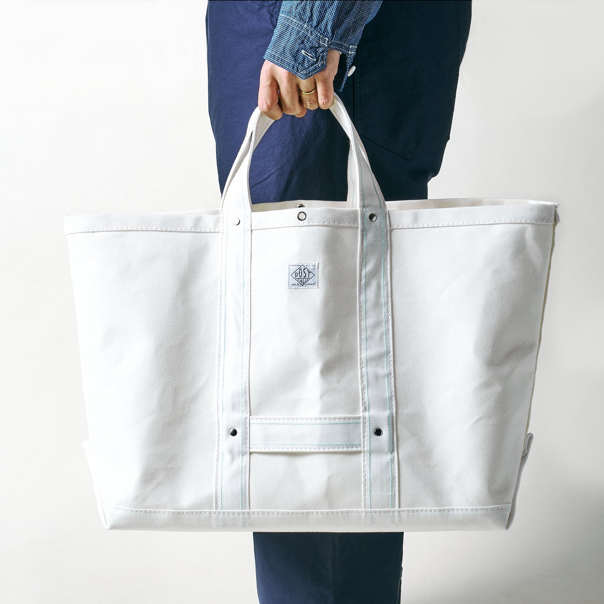 #4204-CW Bell Tote (L) : cotton canvas white