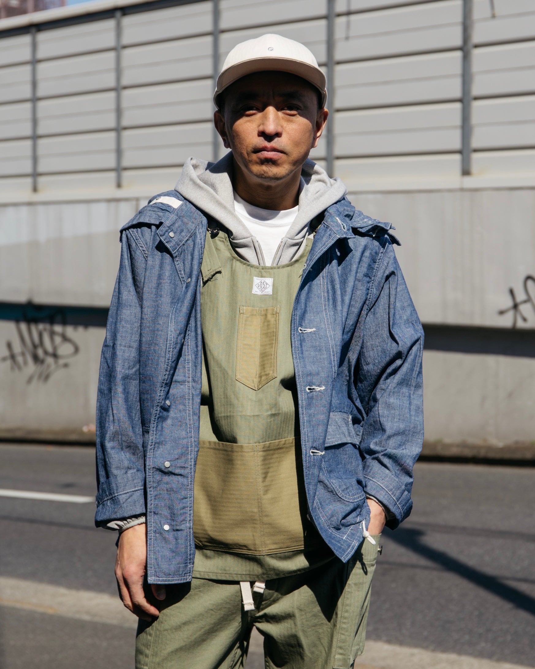 3802 POST Apron #2 HBTS : cotton HBT khaki combo 