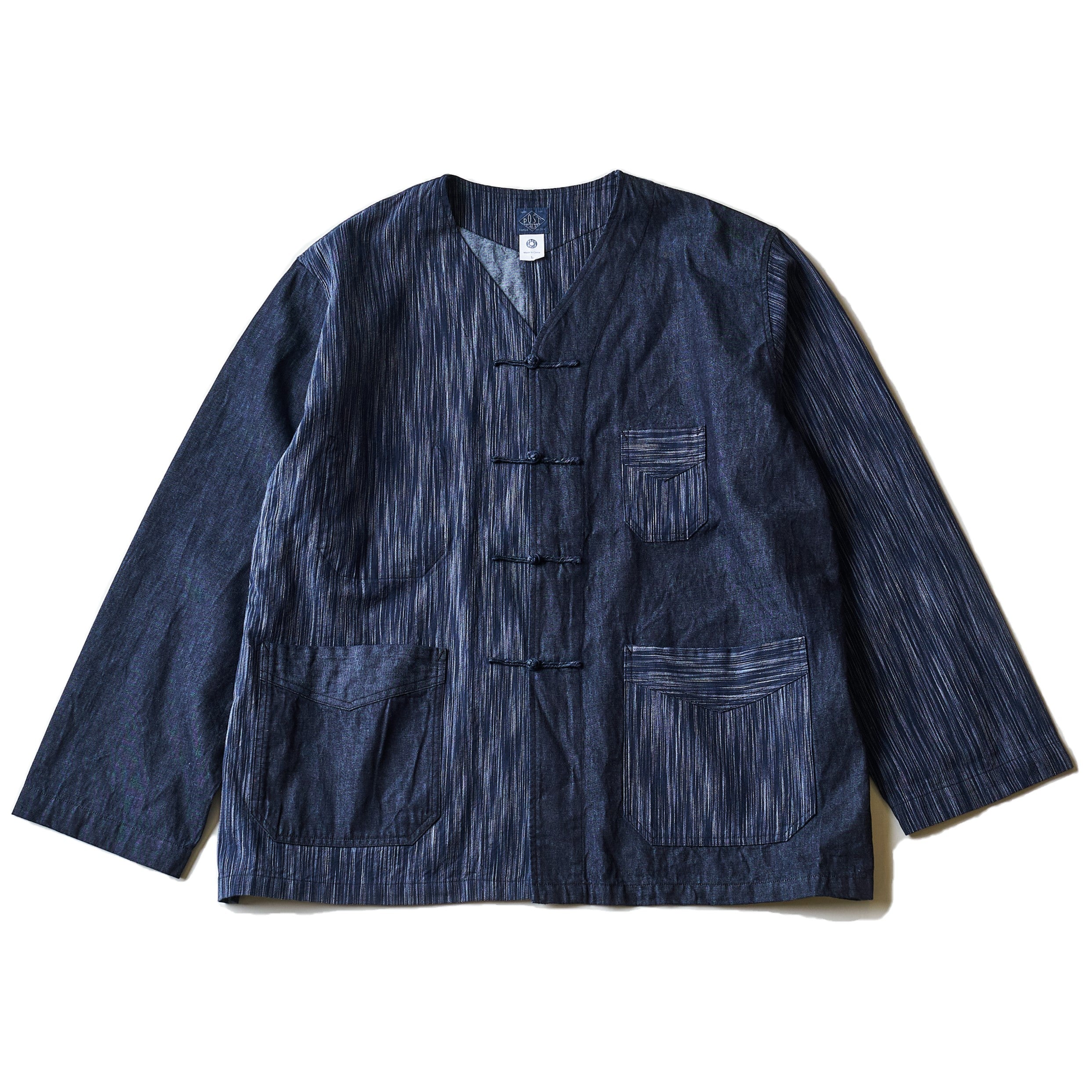 #3109-XX POST Chinois DV : denim x ikat combo indigo