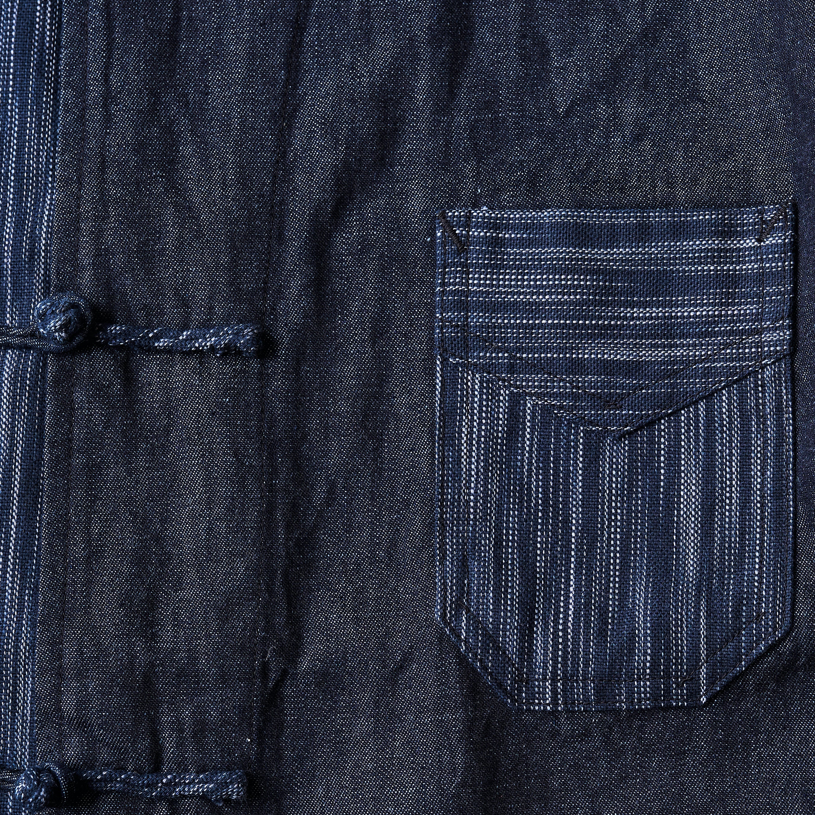 #3109-XX POST Chinois DV : denim x ikat combo indigo