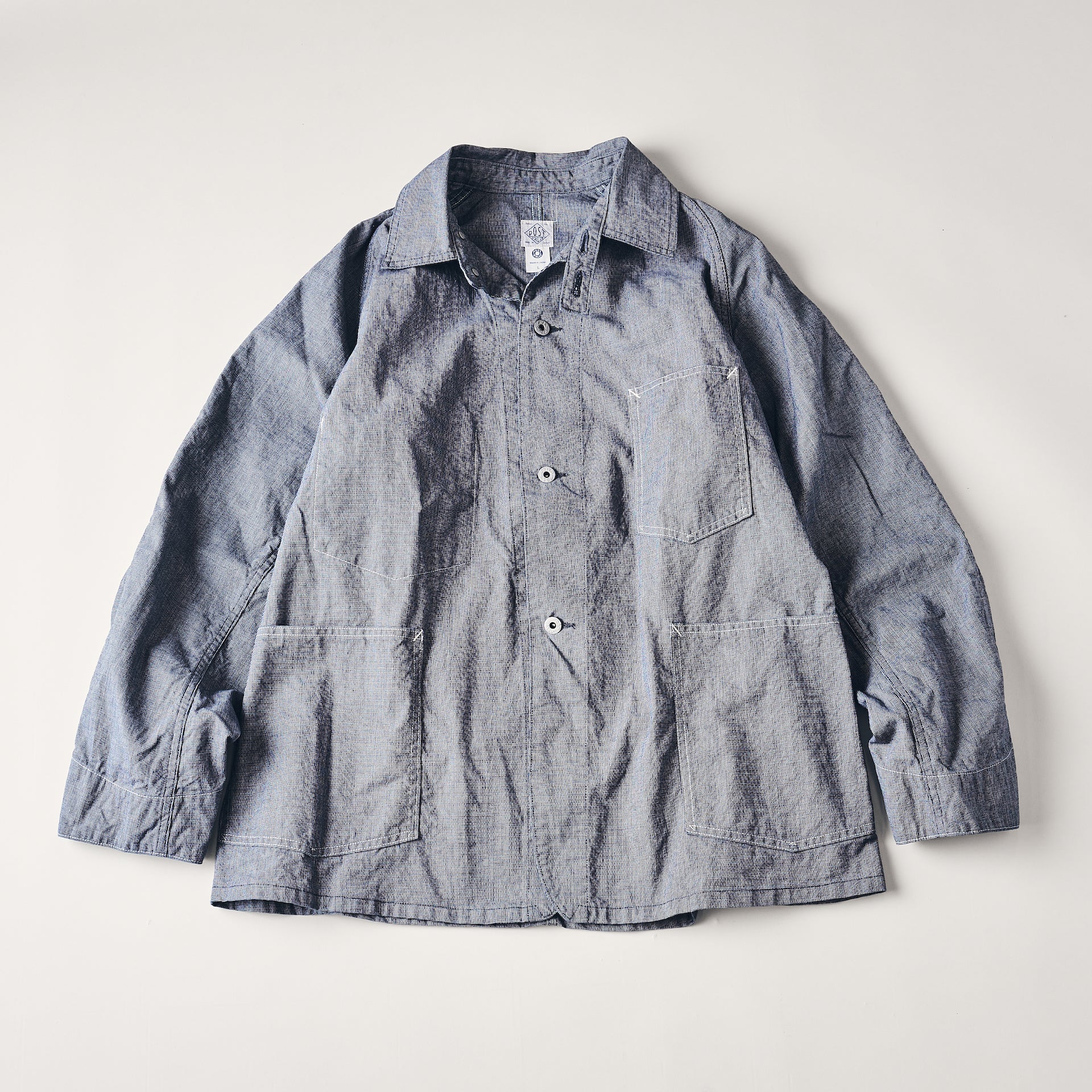 #3113-VP POST 43 : vintage pincheck indigo