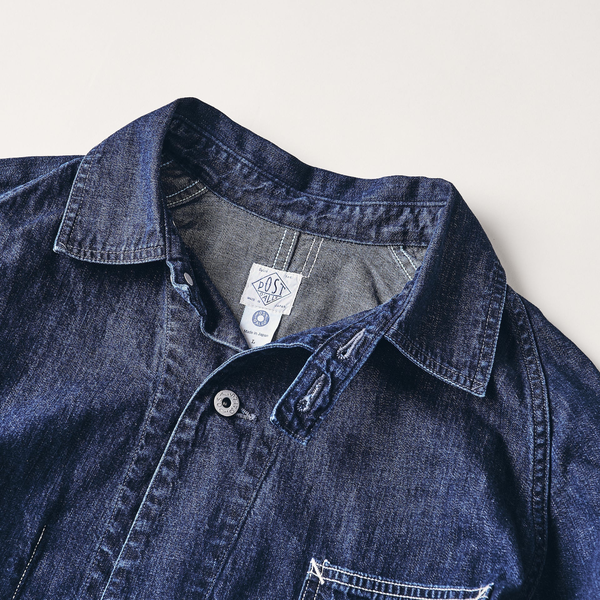#3113-W8D POST 43 : 8 oz. vintage denim indigo (deep washed)