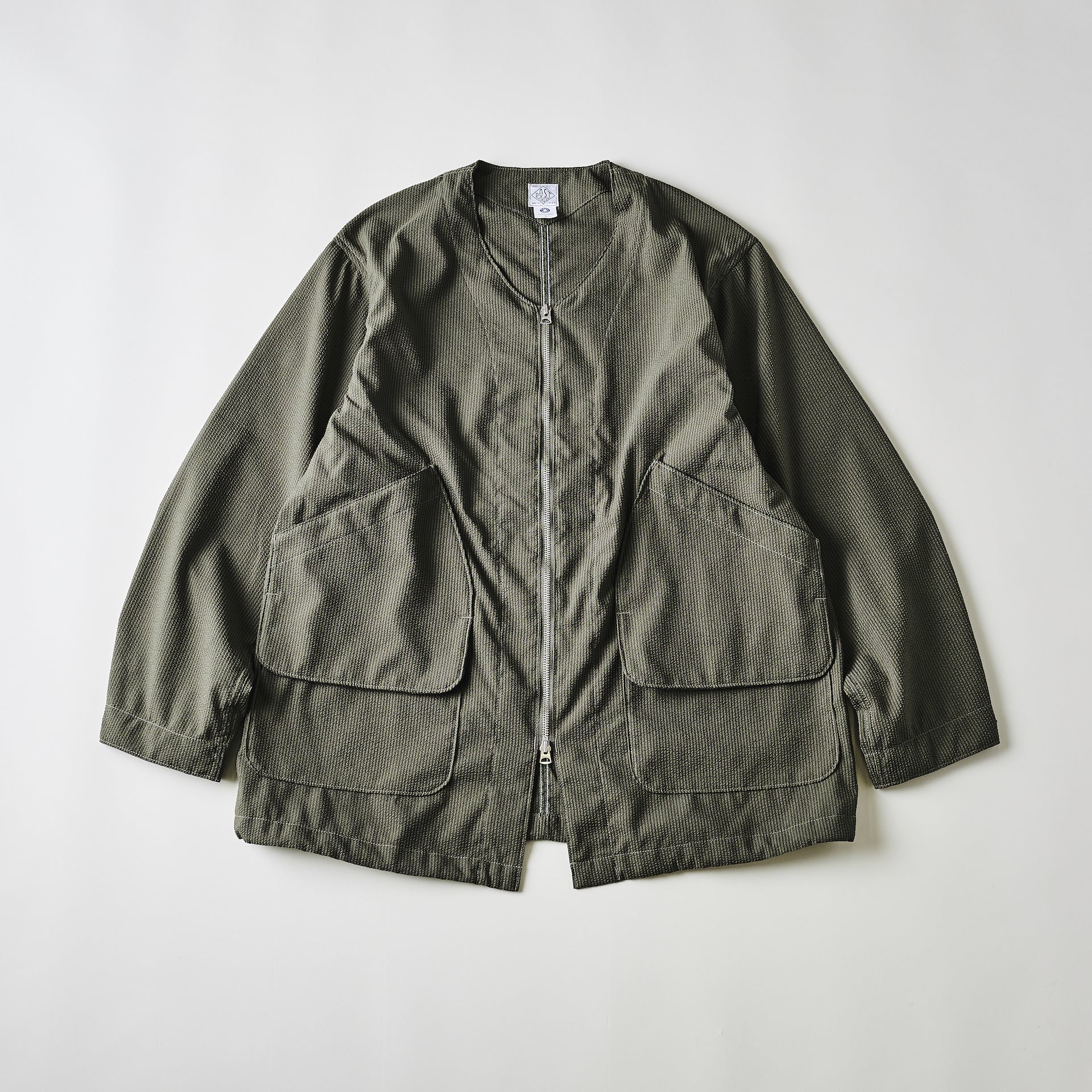 #3115-PSO DEE V : poly seersucker olive