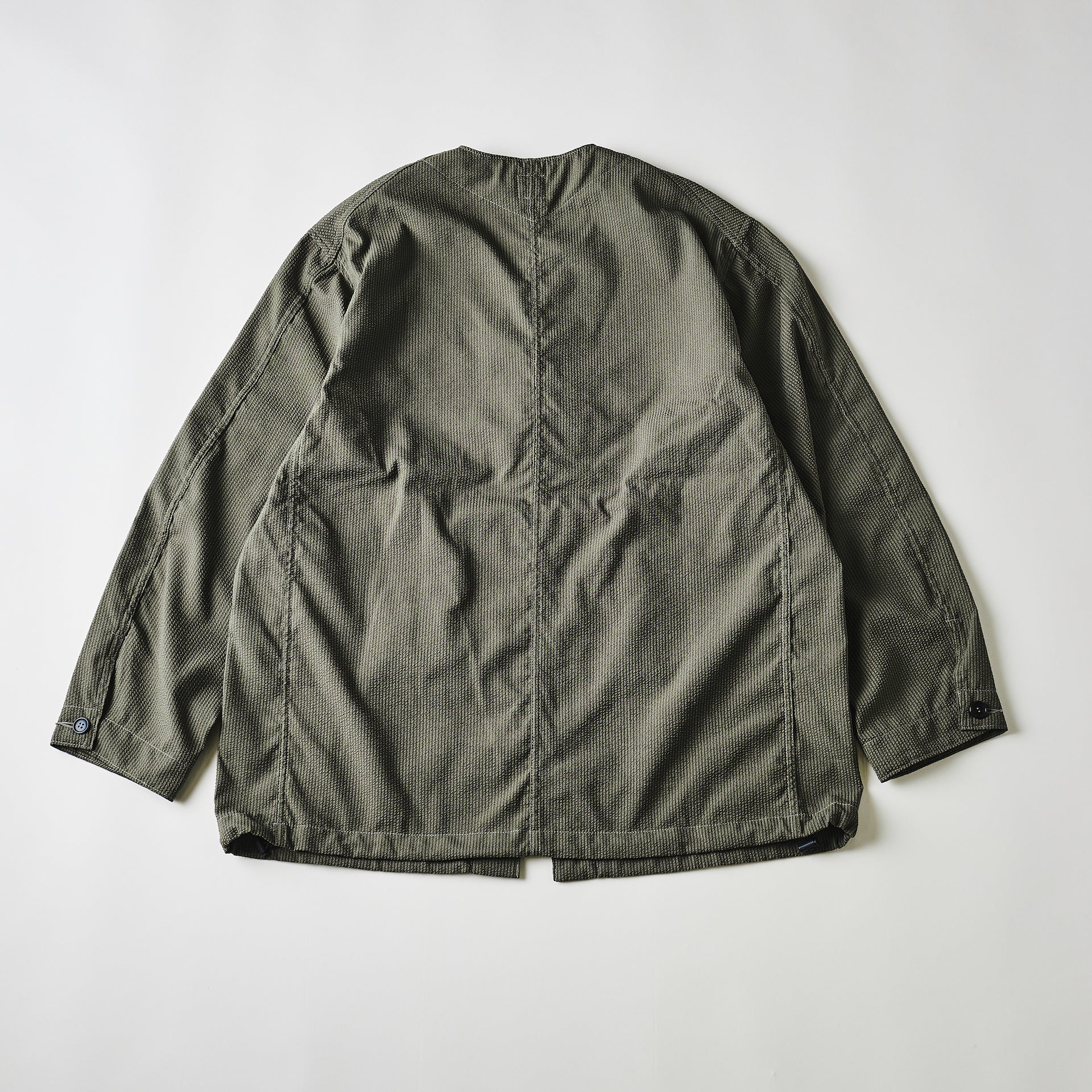 #3115-PSO DEE V : poly seersucker olive