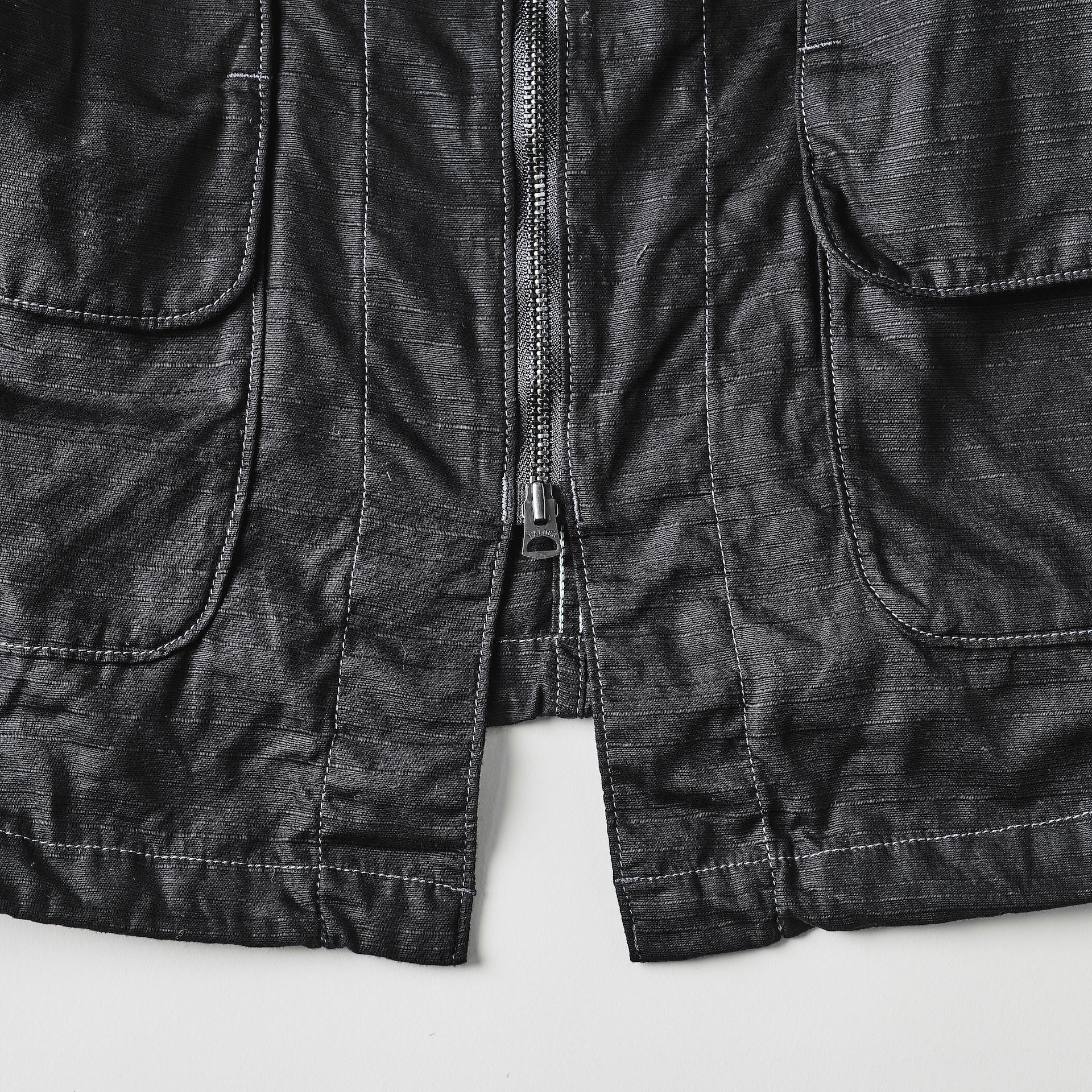 #3115-RBL DEE V : ribby twill black