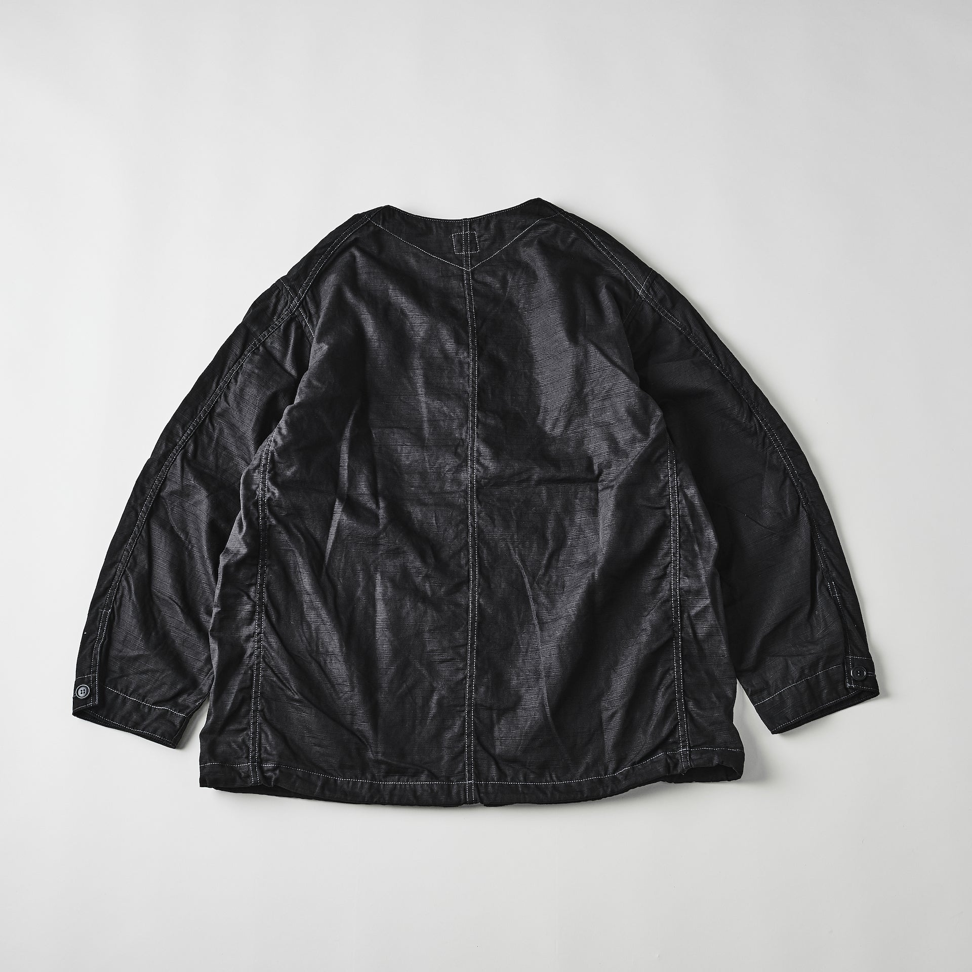 #3115-RBL DEE V : ribby twill black