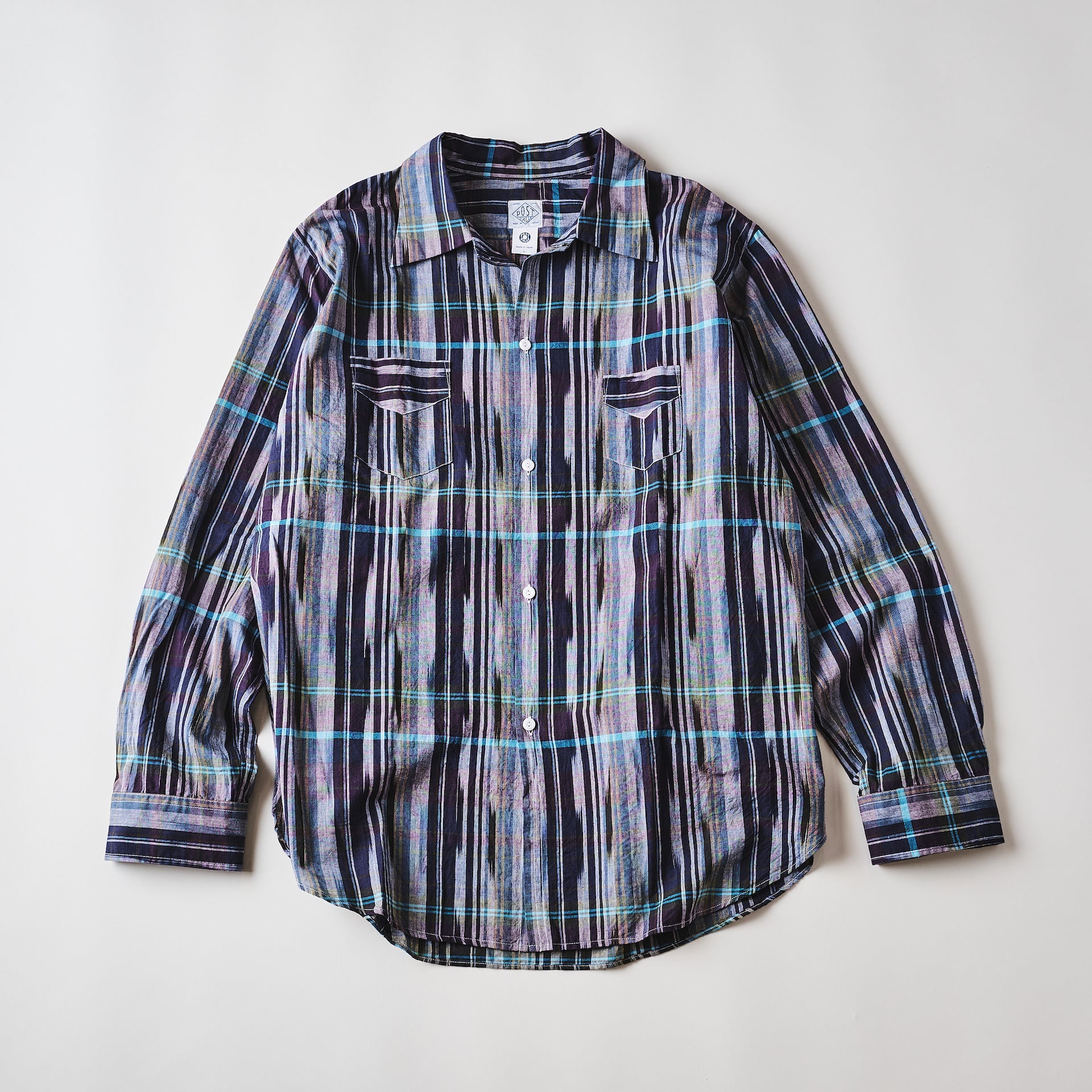 #3211-IMN NEUTRA 3 : ikat madras navy
