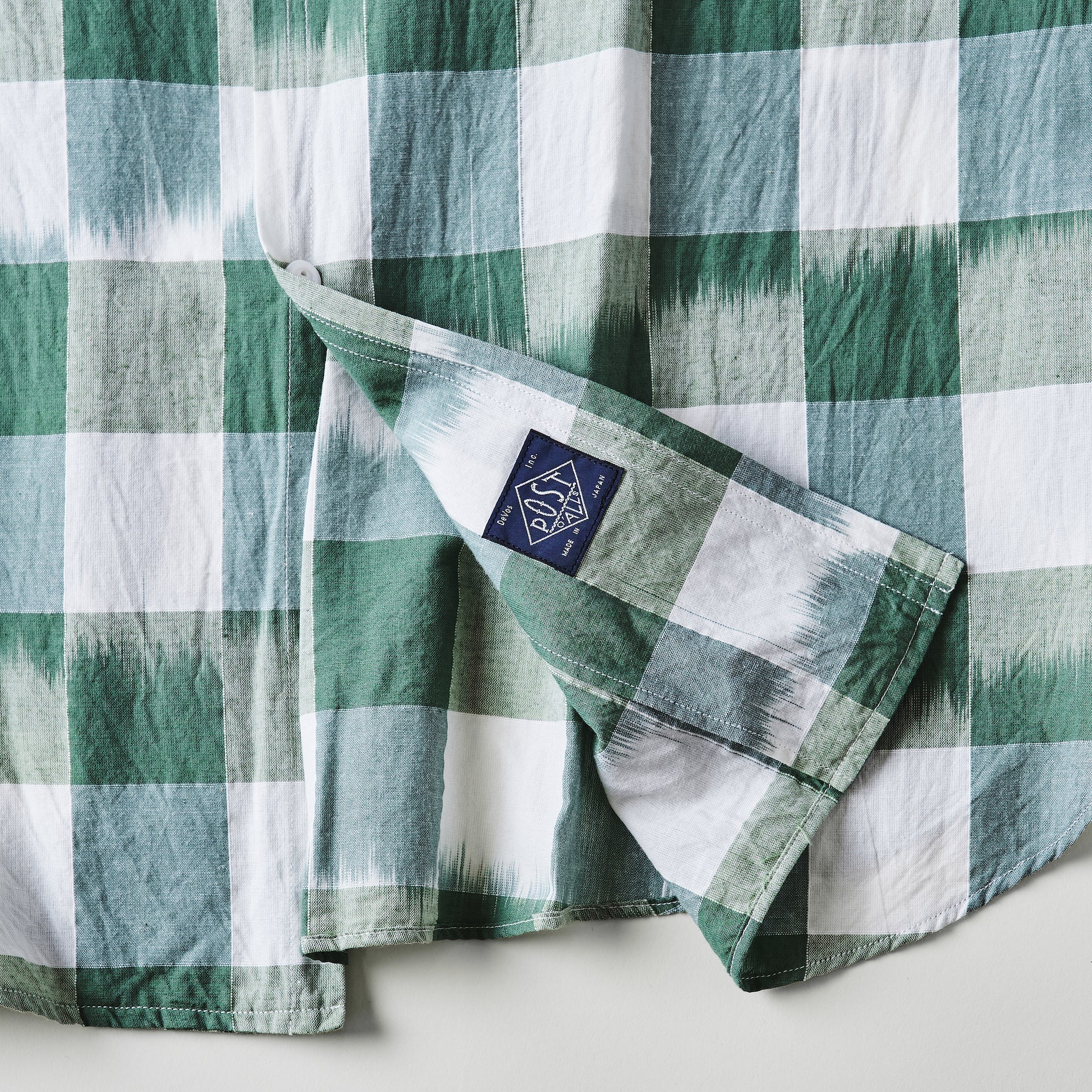 #3211S-ICG NEUTRA 3 S/S : ikat check green