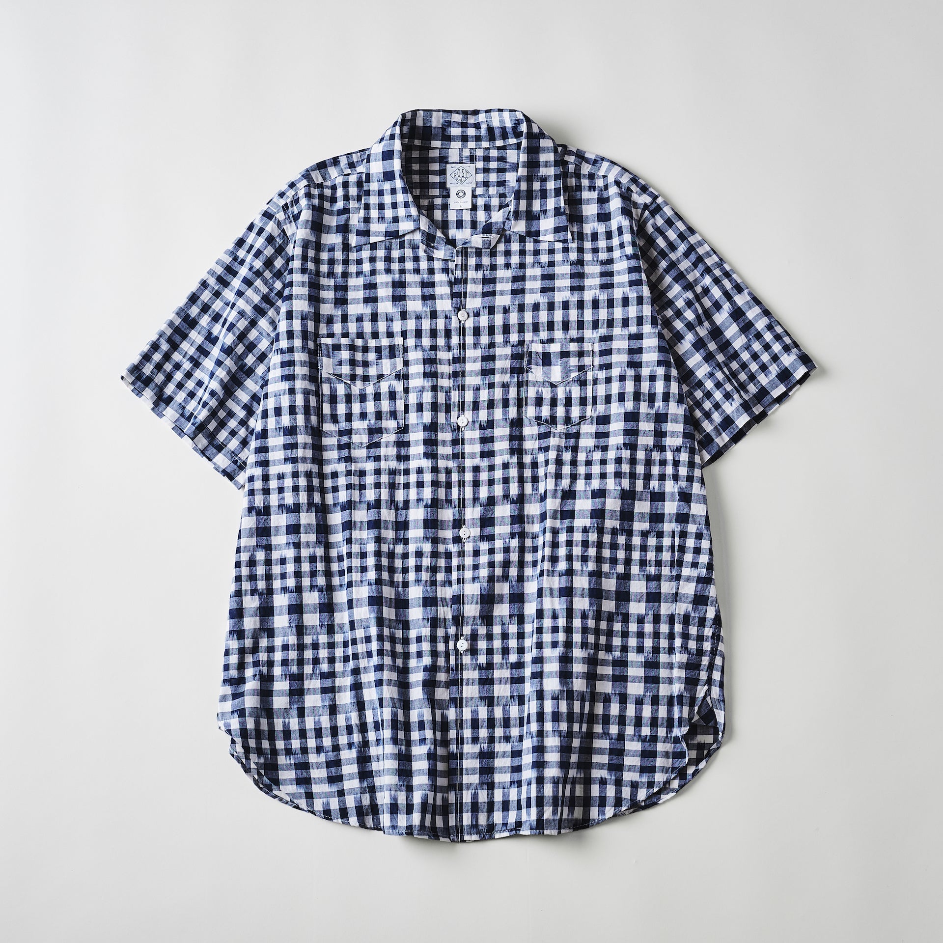 #3211S-ICN1 NEUTRA 3 S/S : ikat check navy