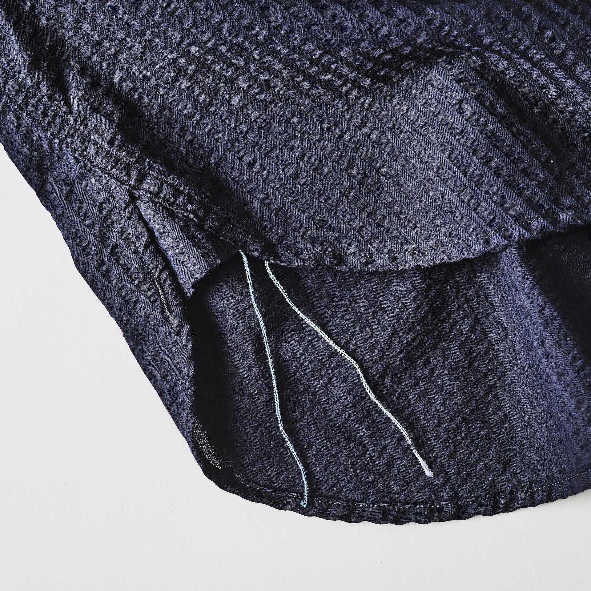 #3213S-SN NAVY CUT S/S : seersucker navy