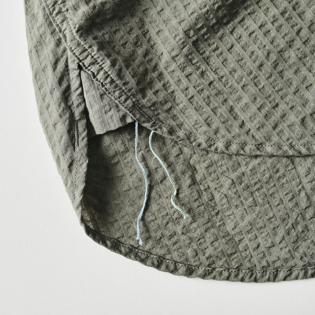 3213S-SO NAVY CUT S/S : seersucker olive – POST OʼALLS