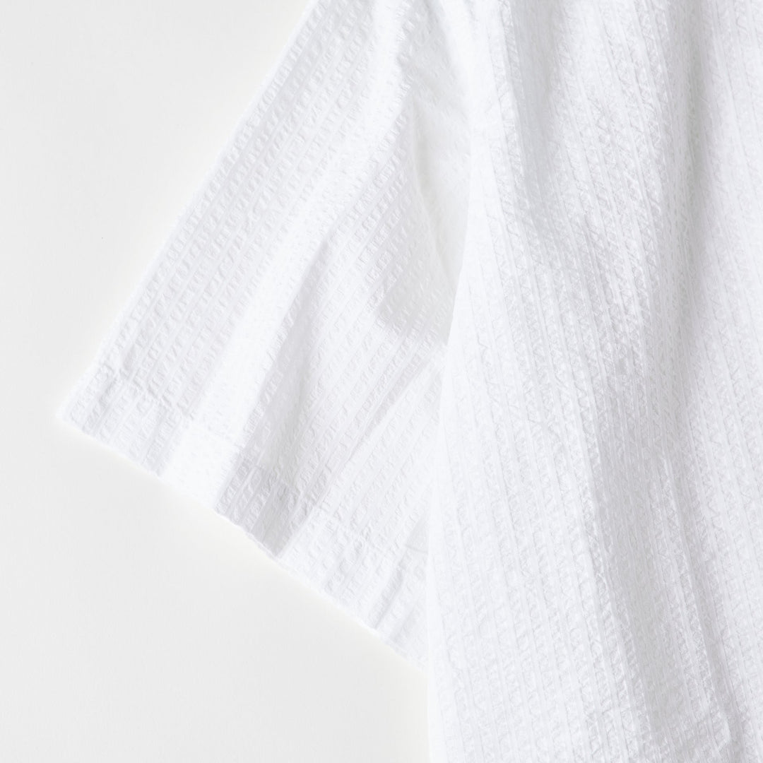 3213S-SW NAVY CUT S/S : seersucker white – POST OʼALLS