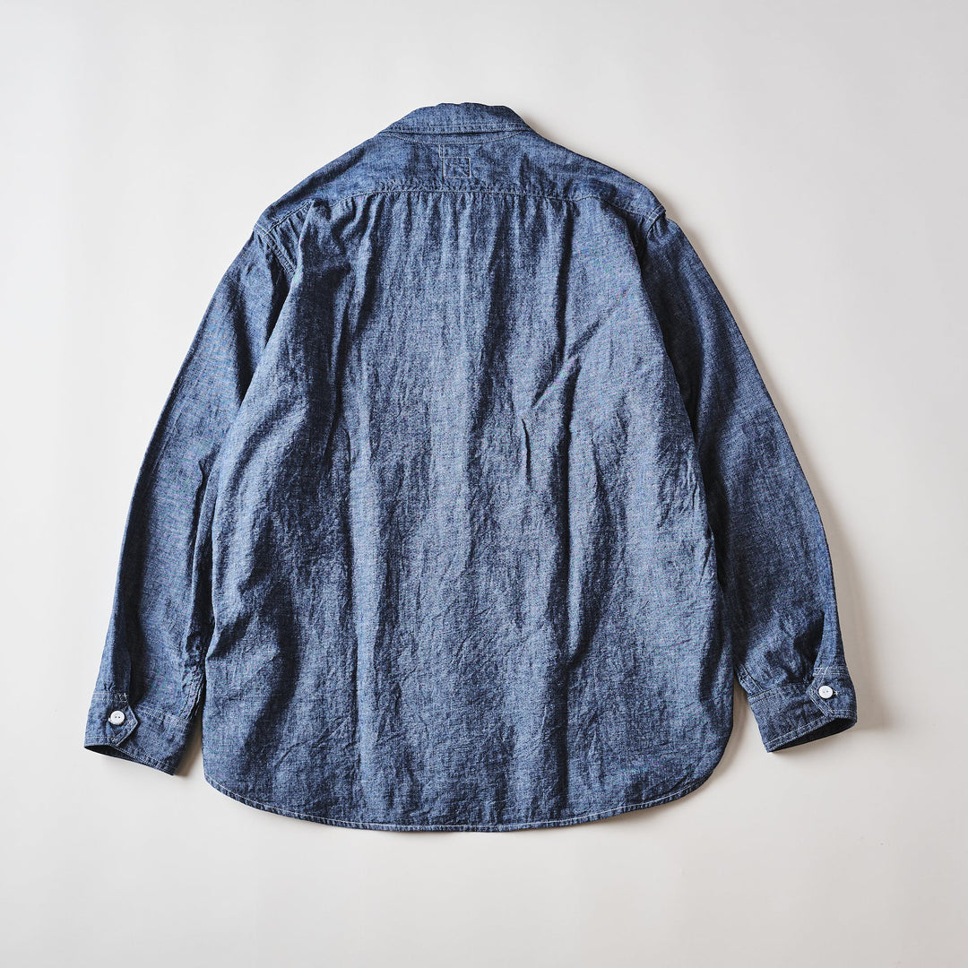 POST O'ALLS ARMY SHIRT chambray indigo | eBay
