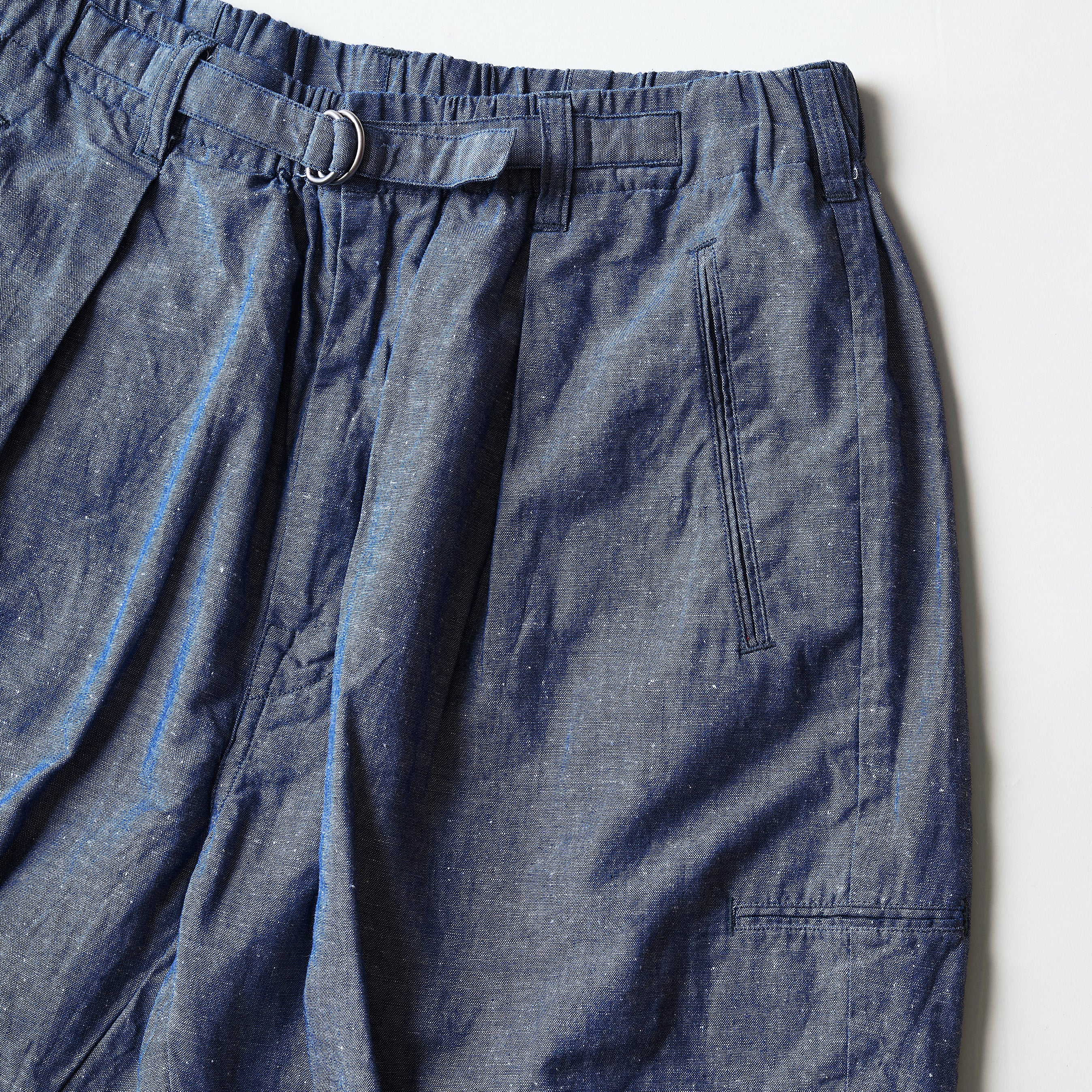#3309S-CLI EZ Lax 2 Shorts : cotton / linen indigo#