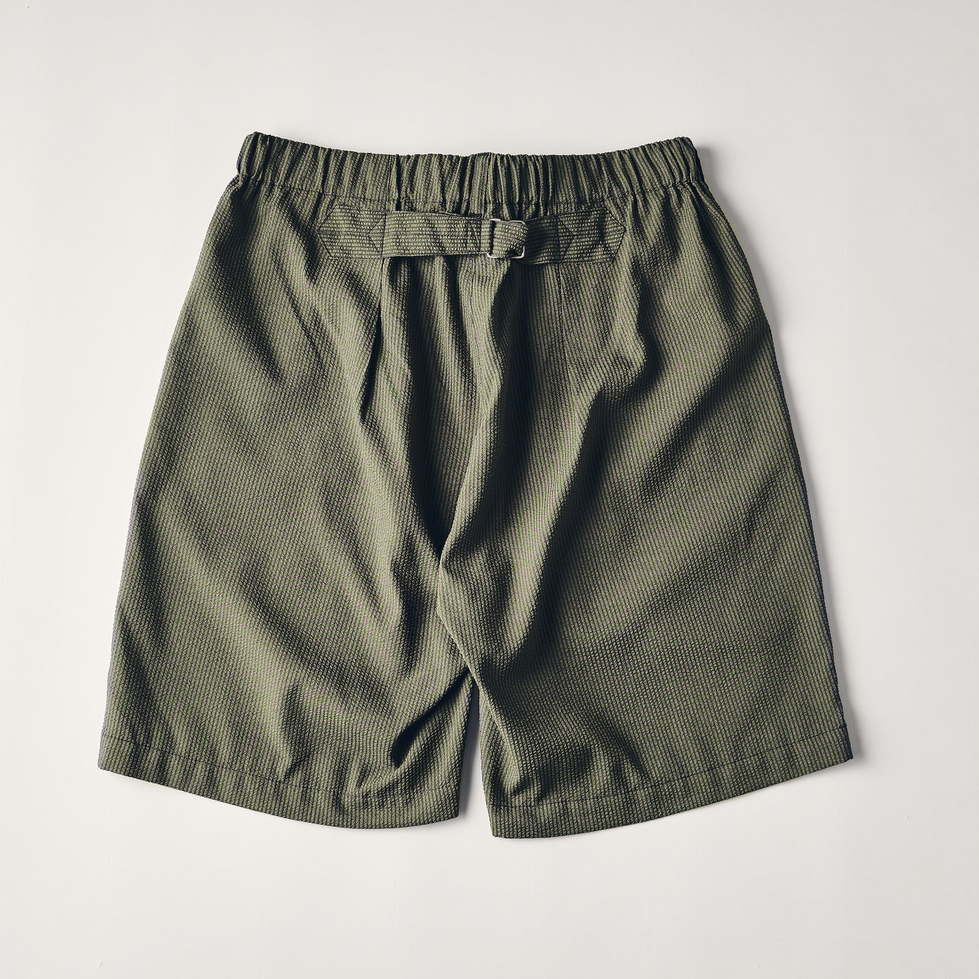 #3315S-PSO E-Z Lax 4 Shorts : poly seersucker olive