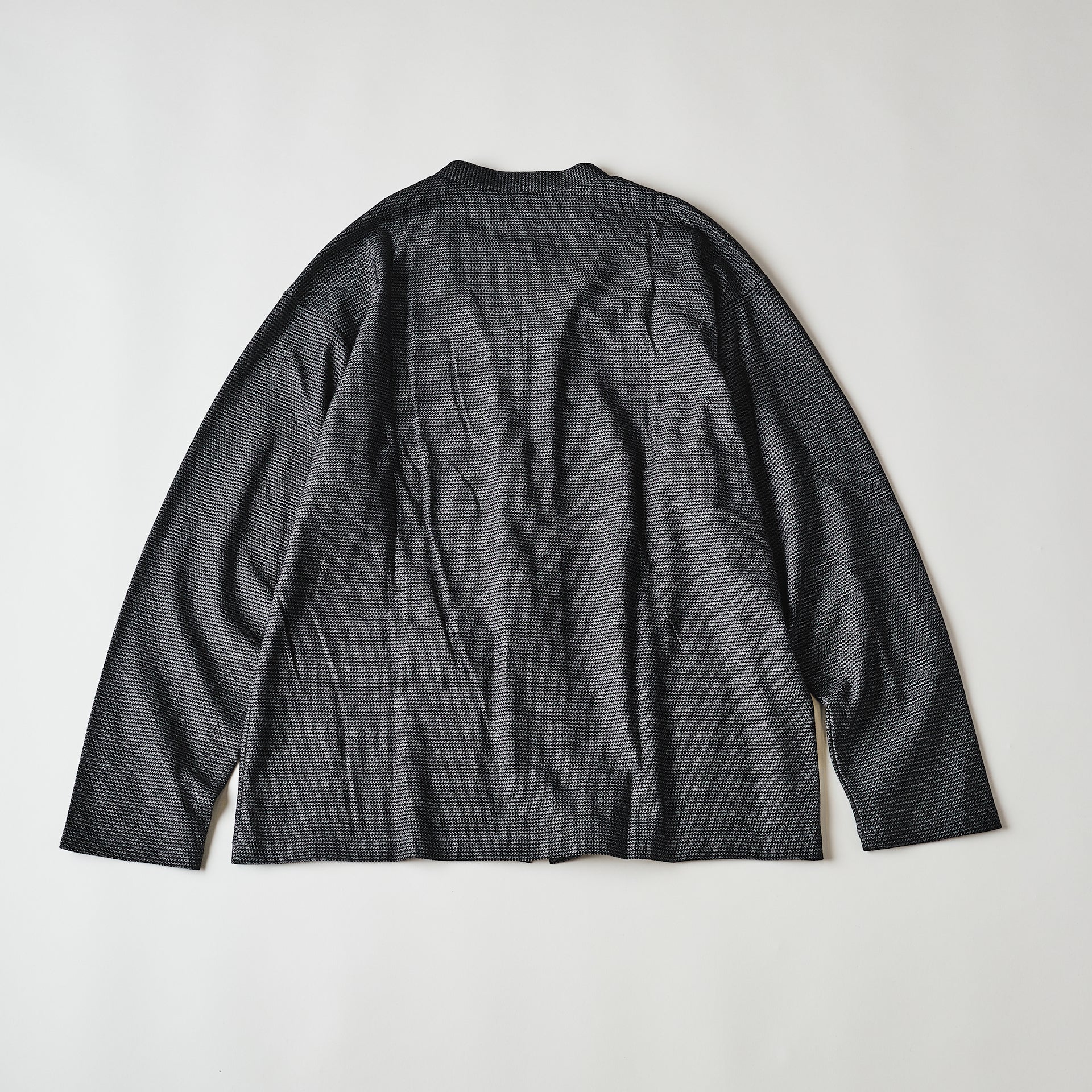 #3609-GBP E-Z Zip Cardigan : honeycomb pique grey border