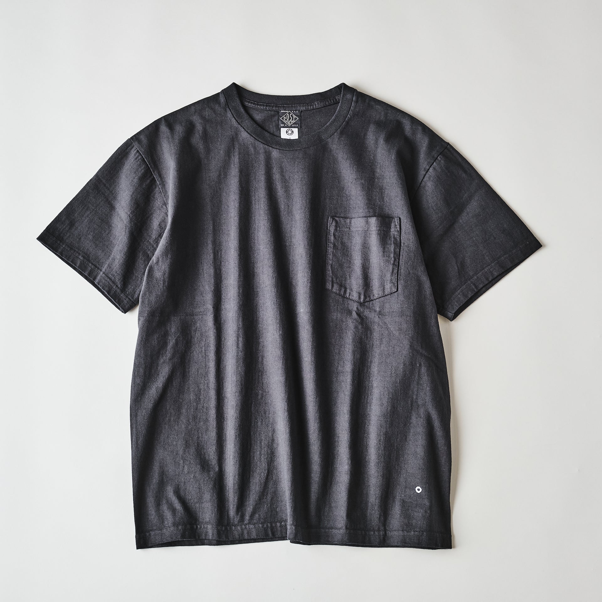 #3614-CHA Crew Pocket Tee : heavyweight jersey charcoal