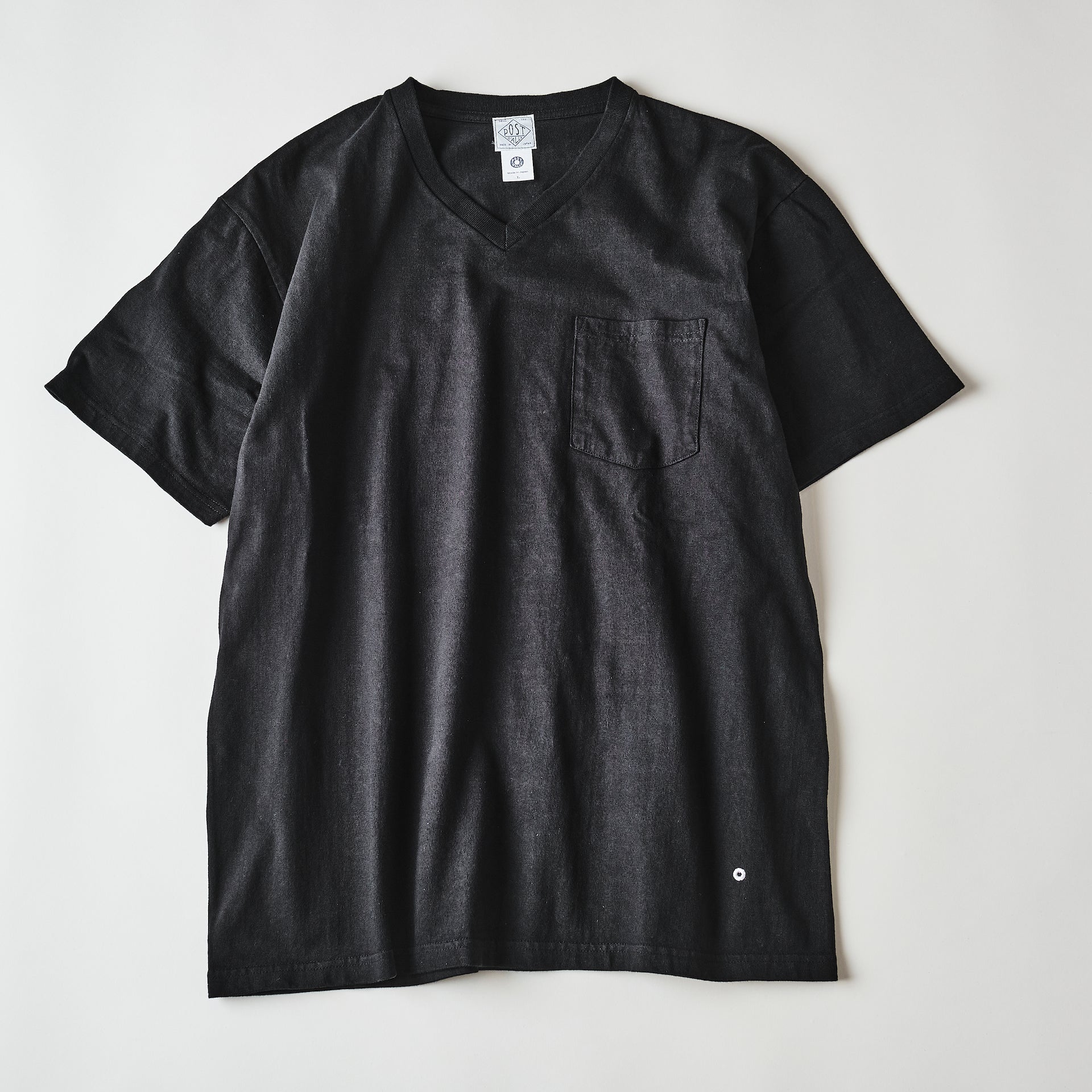 #3615-BLA V Pocket Tee : heavyweight jersey black
