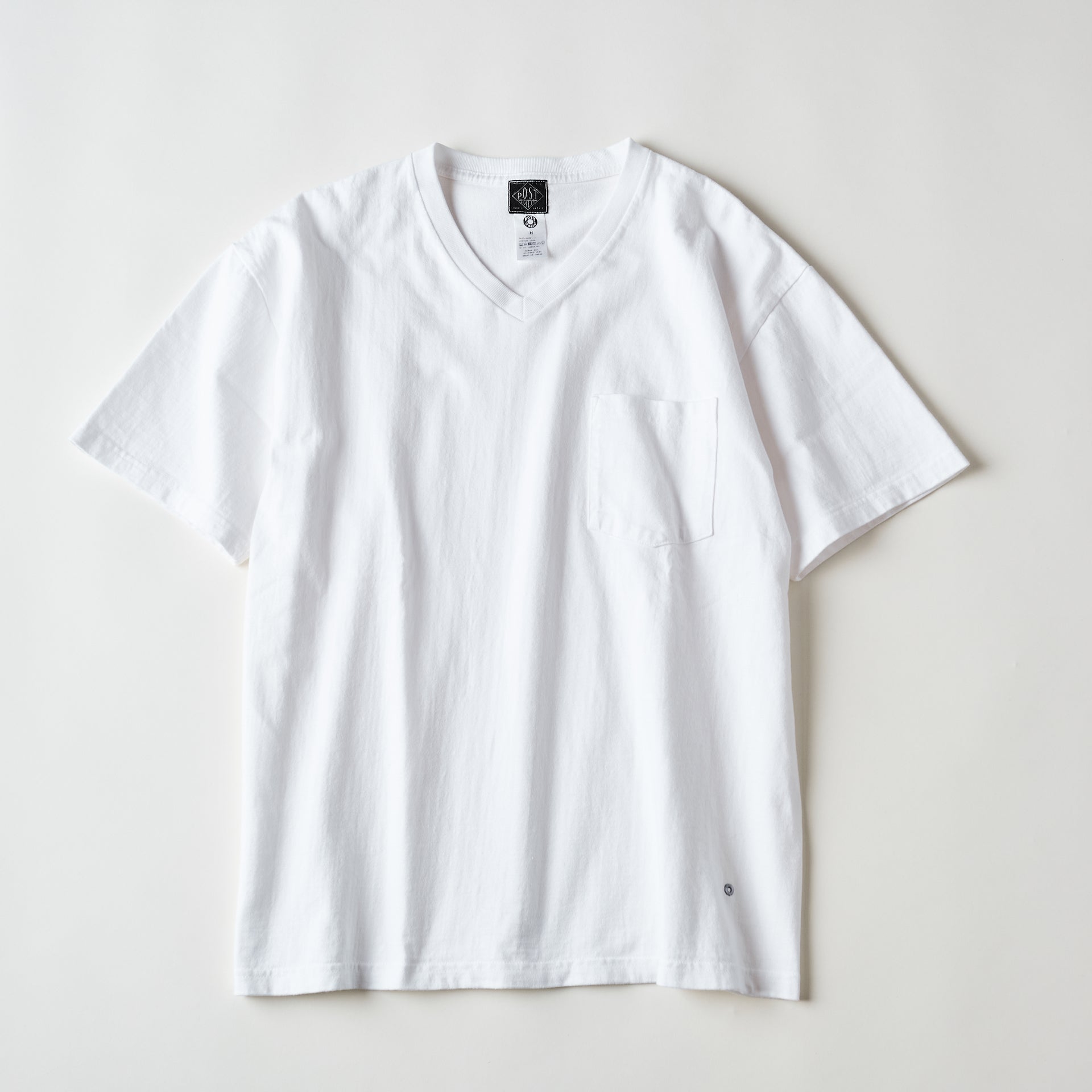 #3615-WHT V Pocket Tee : heavyweight jersey white