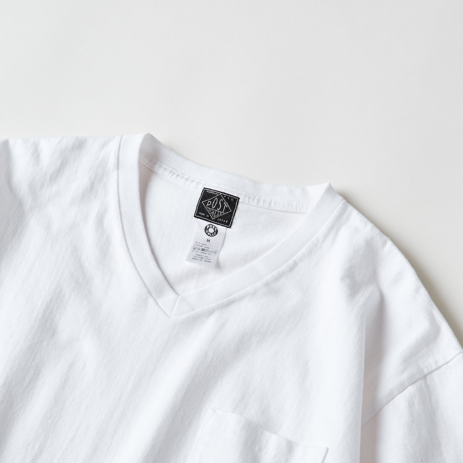 #3615-WHT V Pocket Tee : heavyweight jersey white