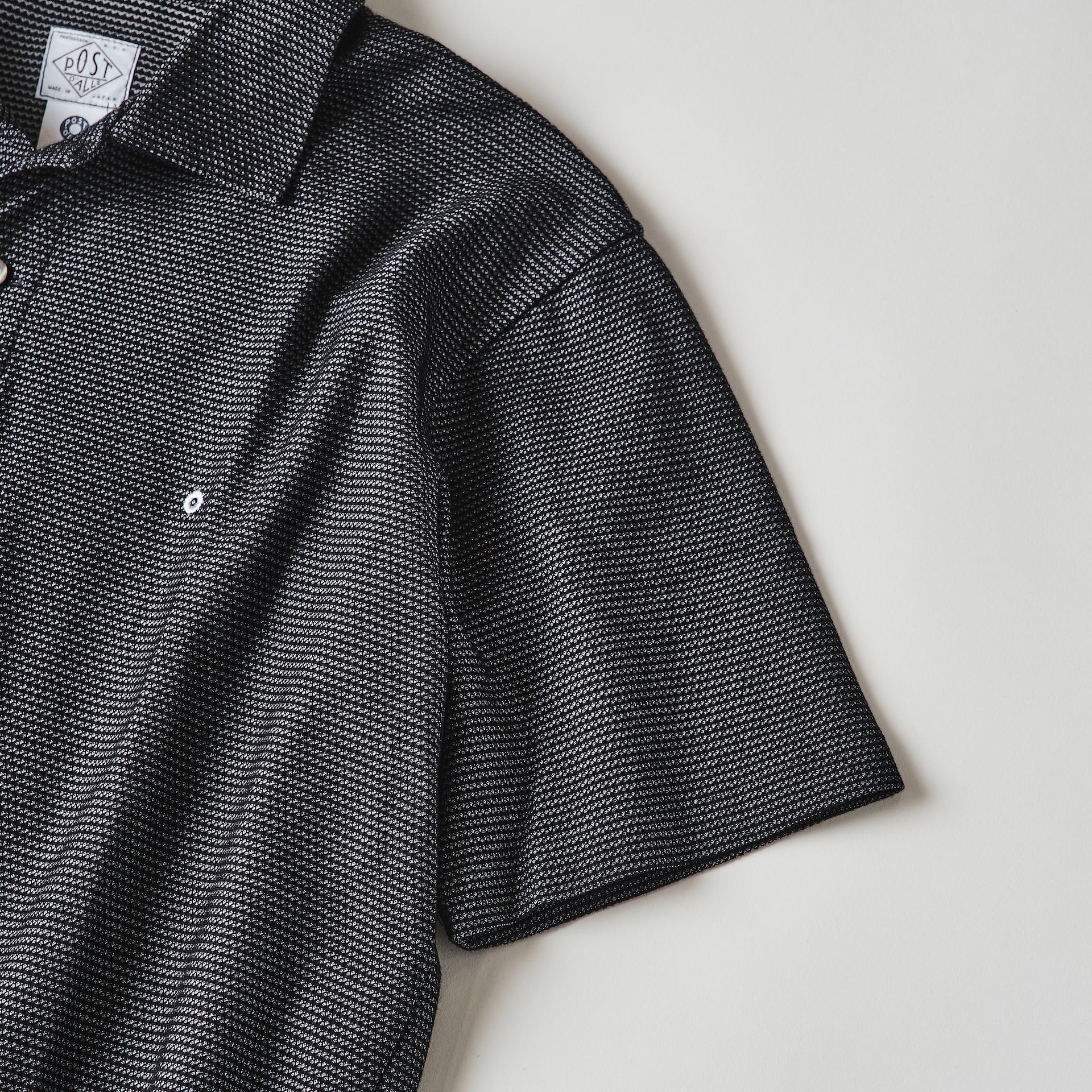 #3619-GBP POST Polo : honeycomb pique grey border