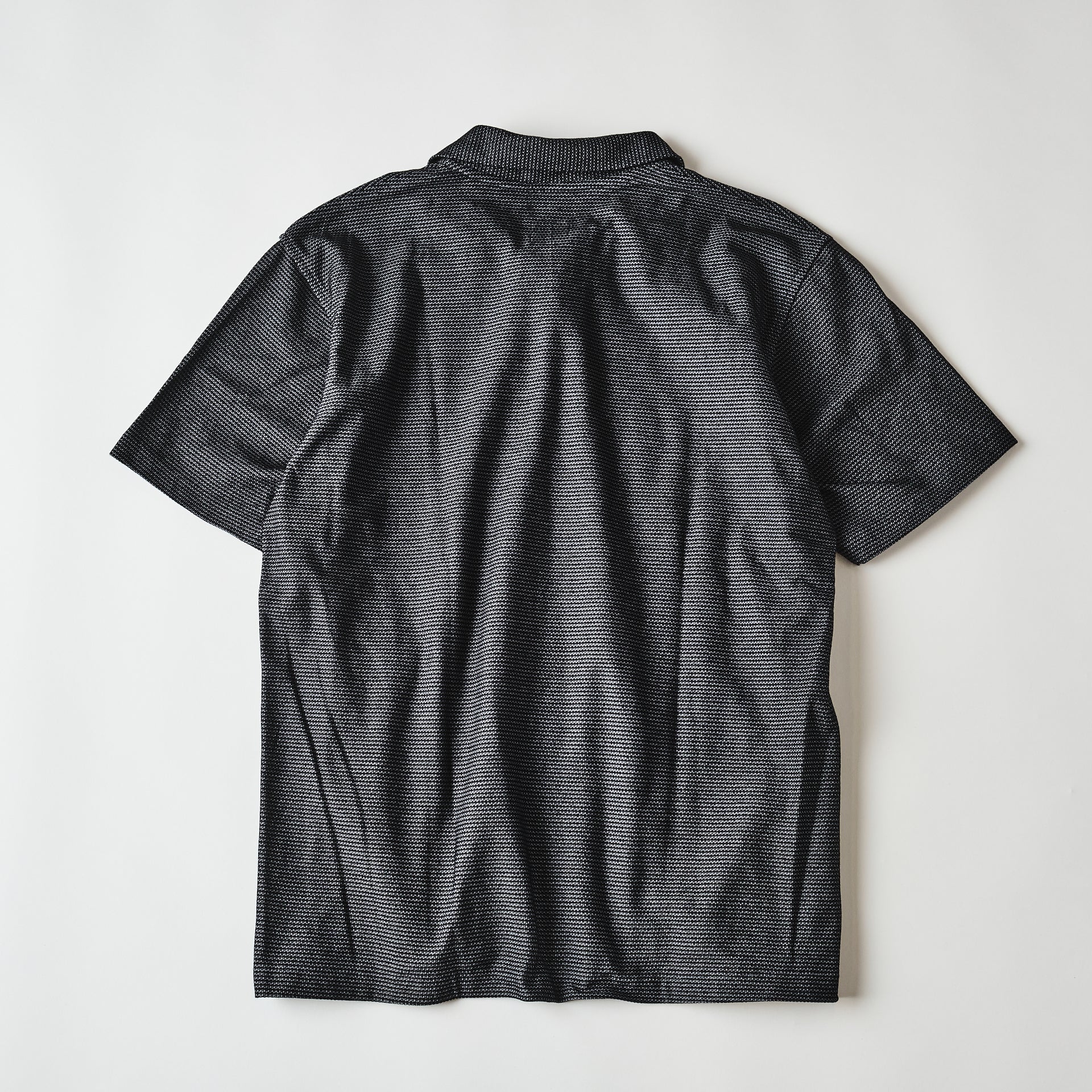 #3619-GBP POST Polo : honeycomb pique grey border