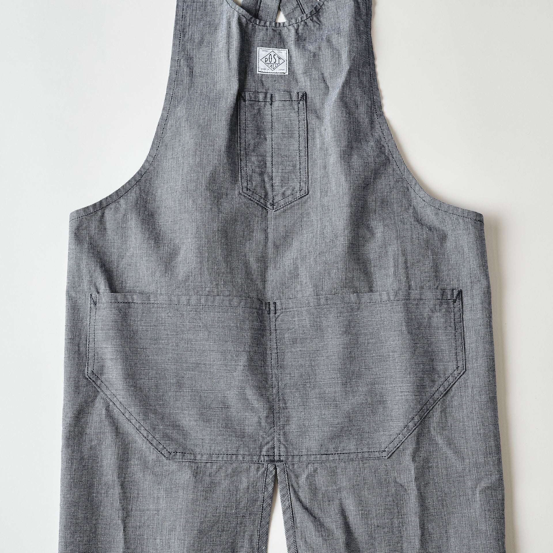 #3801R-VP POST Apron #1R : vintage pincheck indigo