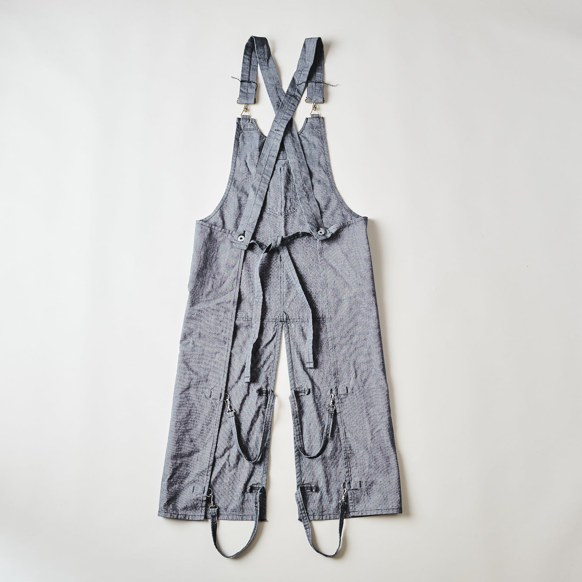 #3801R-VP POST Apron #1R : vintage pincheck indigo