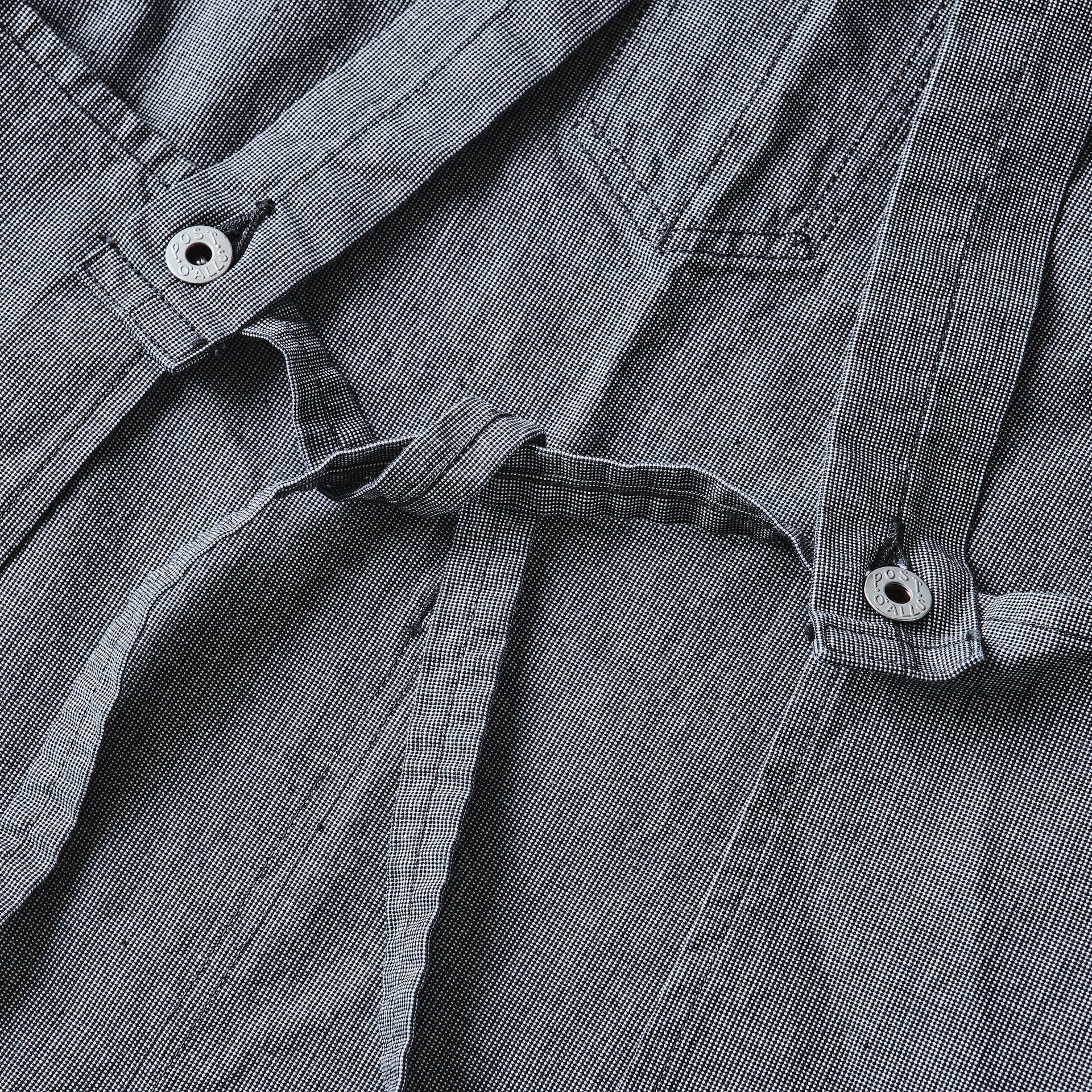 #3801R-VP POST Apron #1R : vintage pincheck indigo