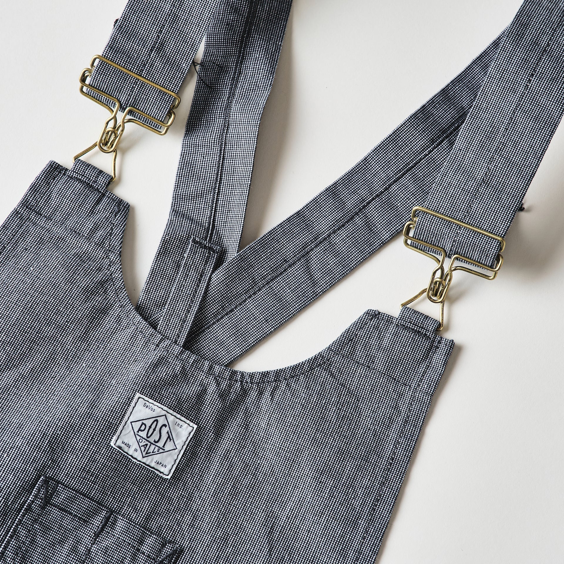 #3802R-VP POST Apron #2R : vintage pincheck indigo