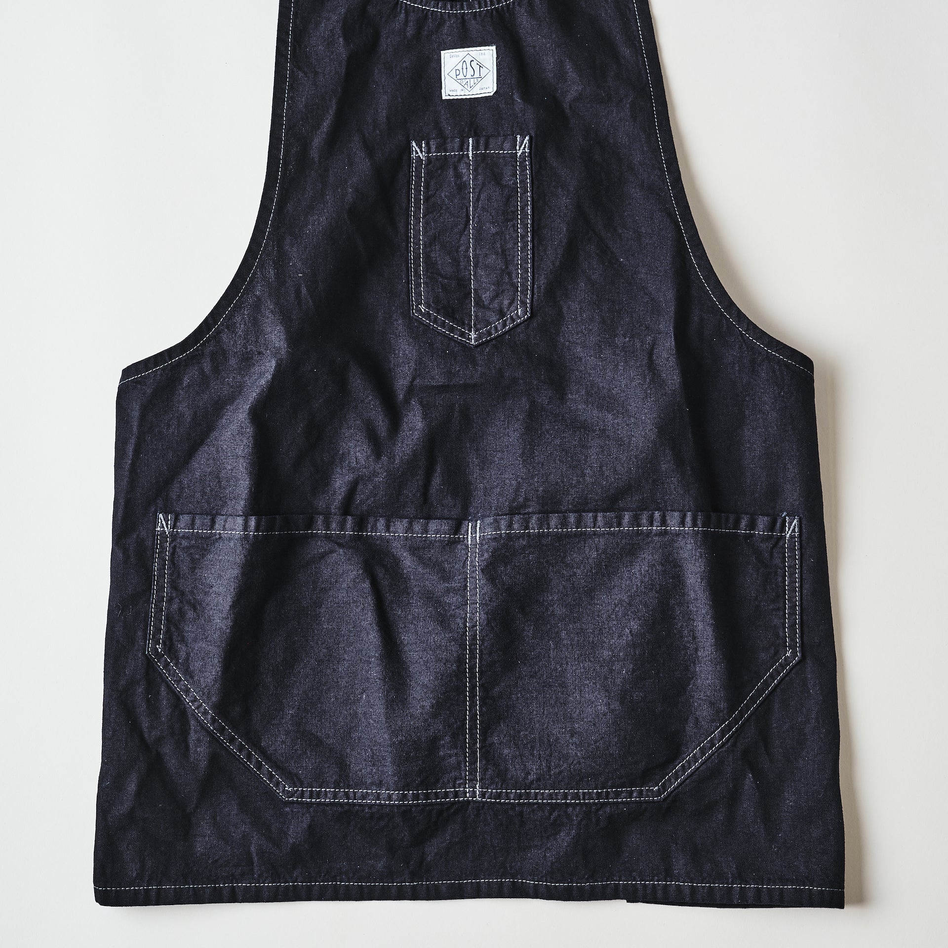 #3802R-VSI POST Apron #2R : vintage sheeting indigo