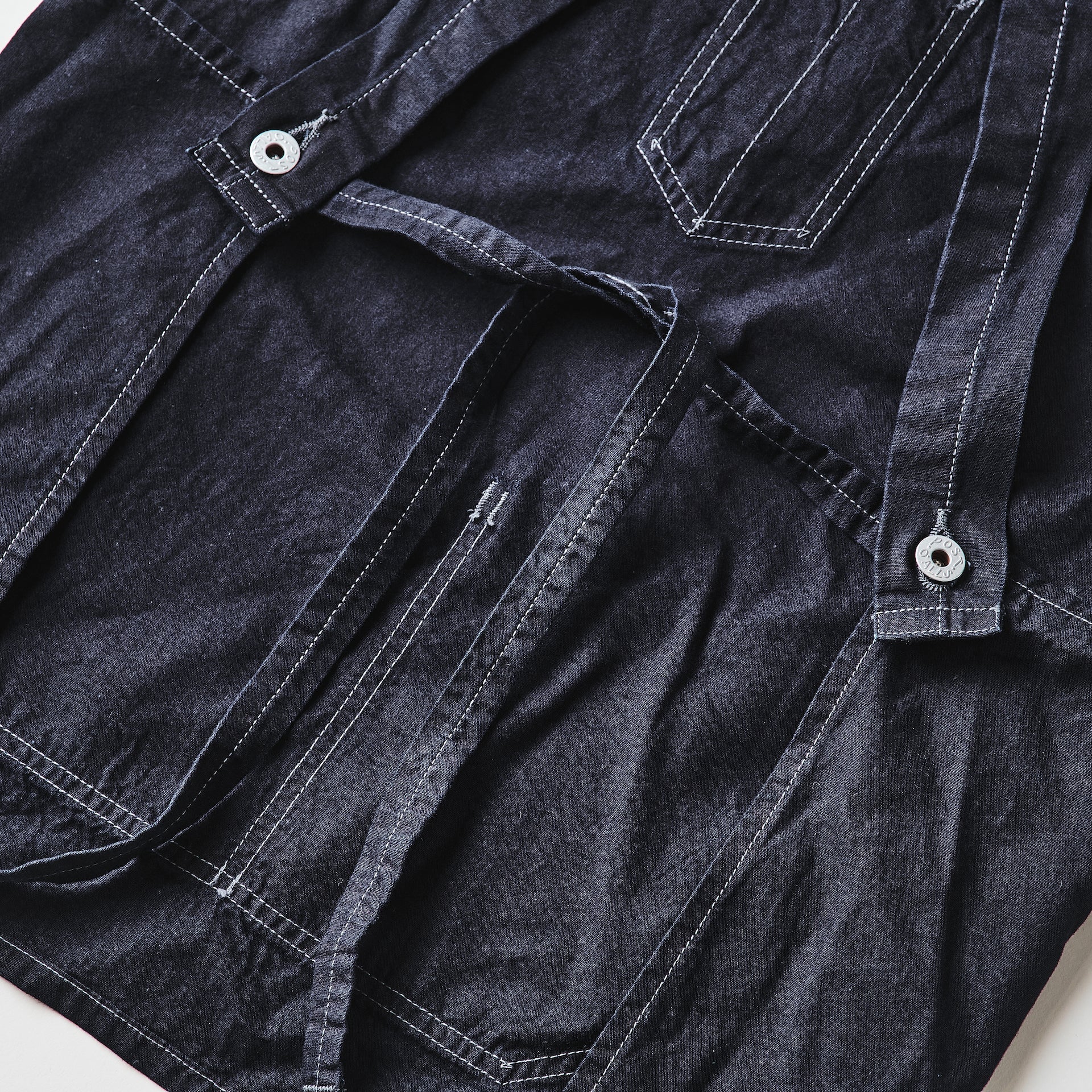#3802R-VSI POST Apron #2R : vintage sheeting indigo