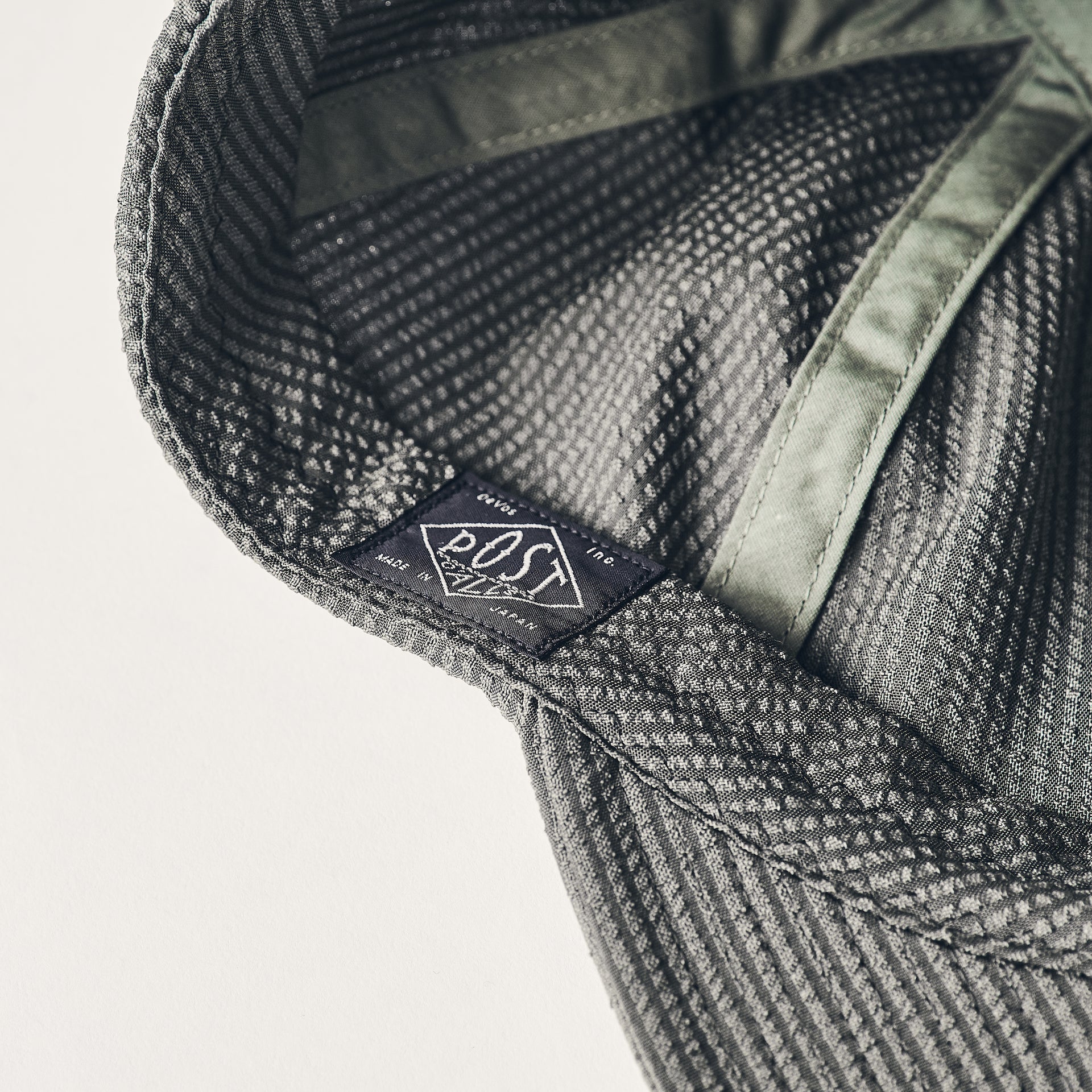 #3903-PSO POST Ball Cap : poly seersucker olive